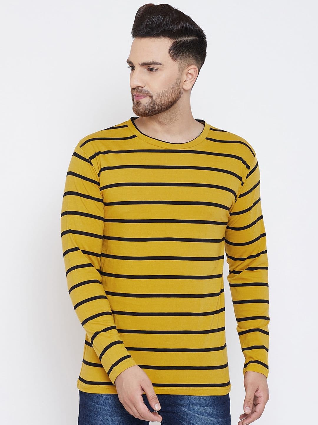 Hypernation Men Striped Pure Cotton T-shirt - view 1