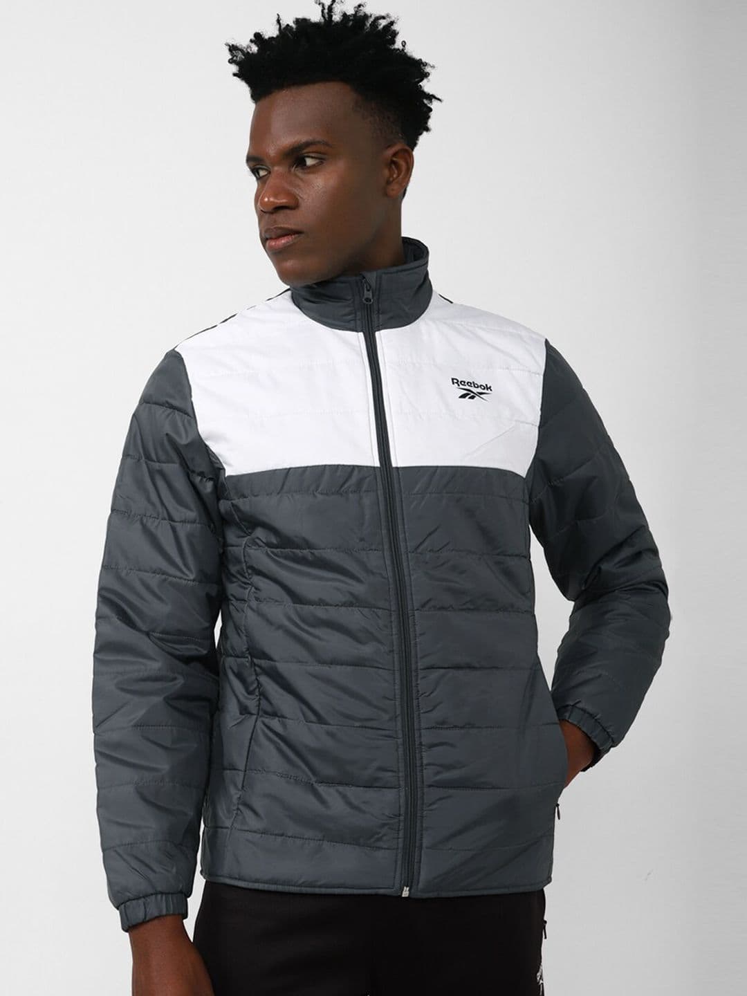 Reebok Men Colourblocked Rbk Fitness Light Padded MP Jacket - view 1