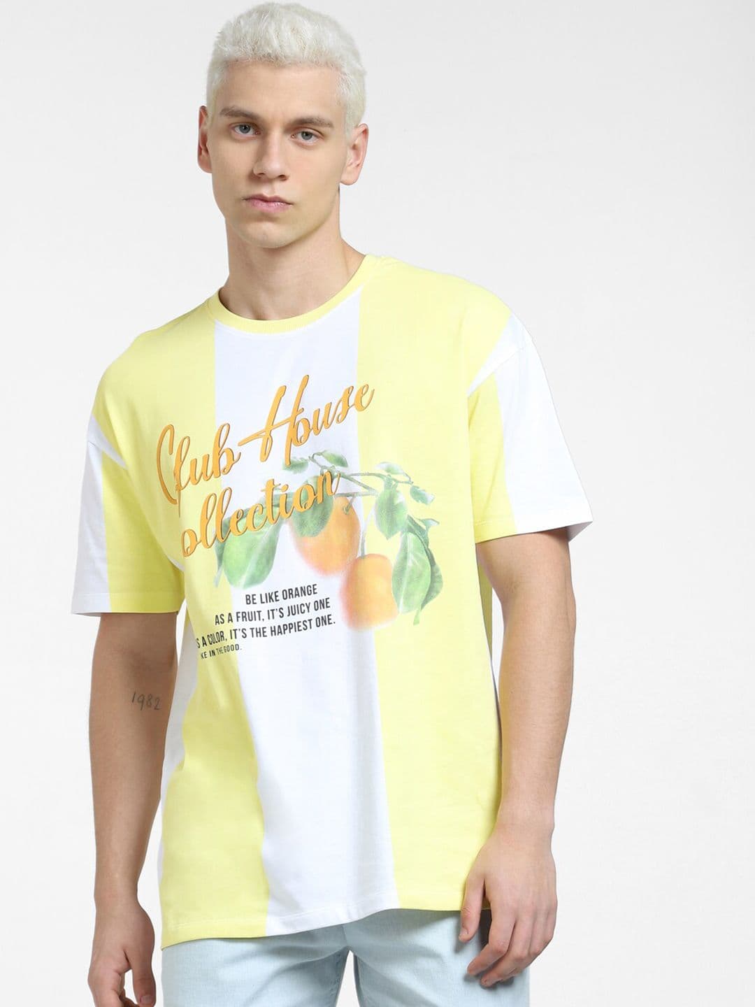 Jack & Jones Men Pure Cotton Oversized T-shirt - view 1