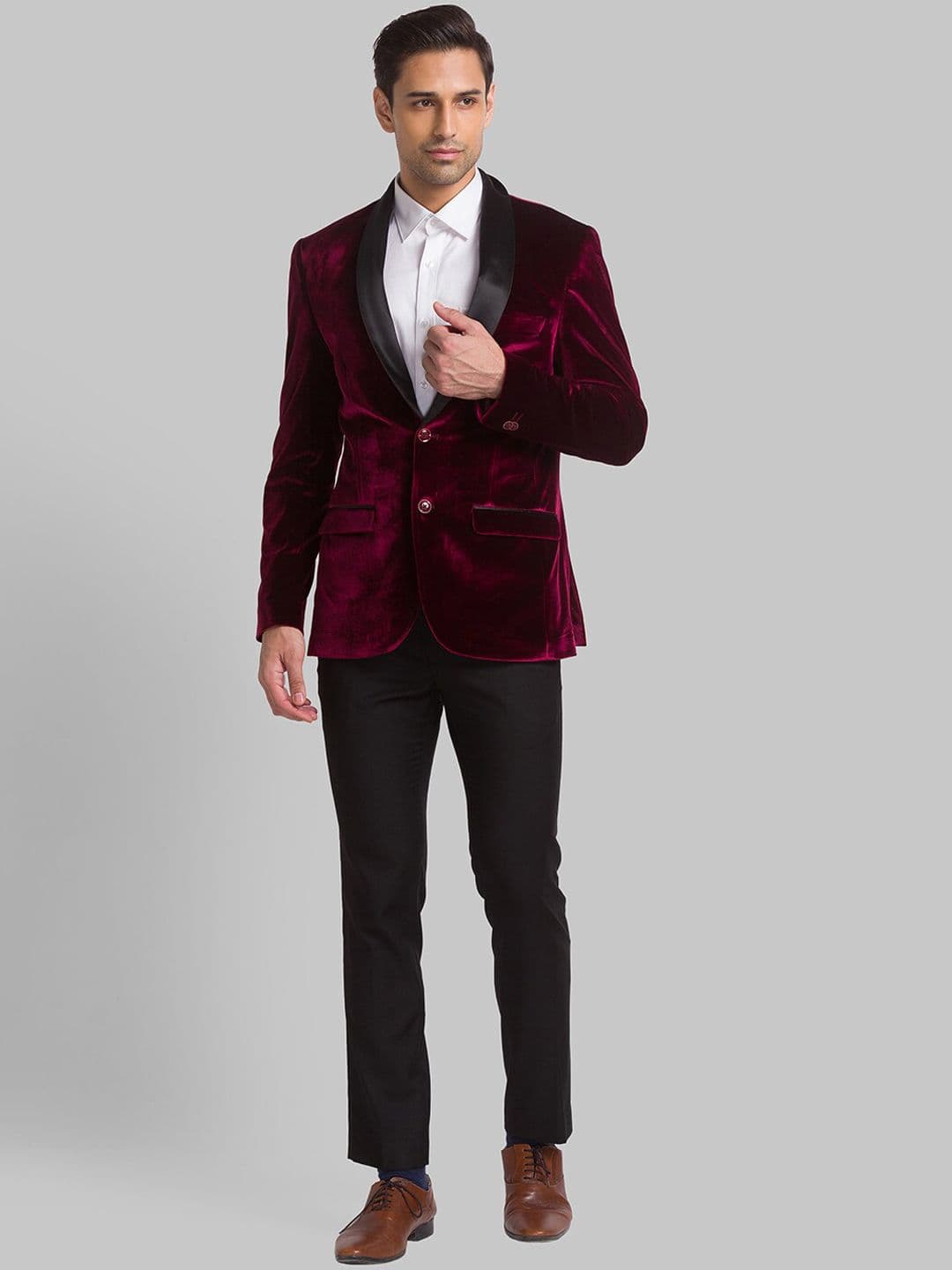 Park Avenue Men Velvet Single Breasted Two-Piece Suit - view 1