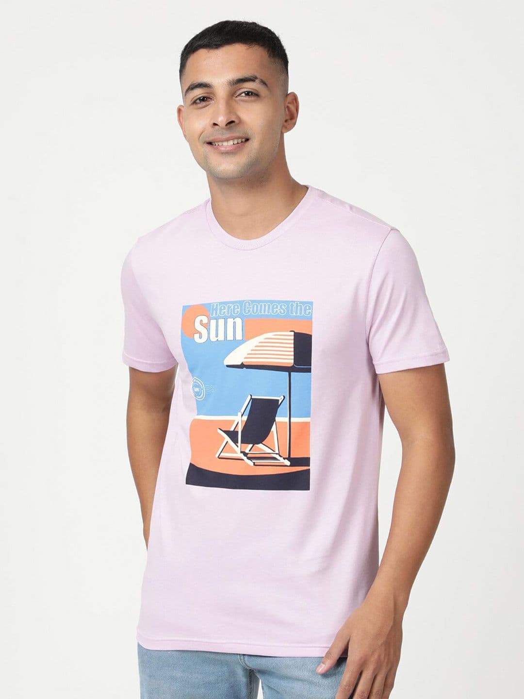 Lee Men Graphic Printed Slim Fit Cotton T-shirt - view 1