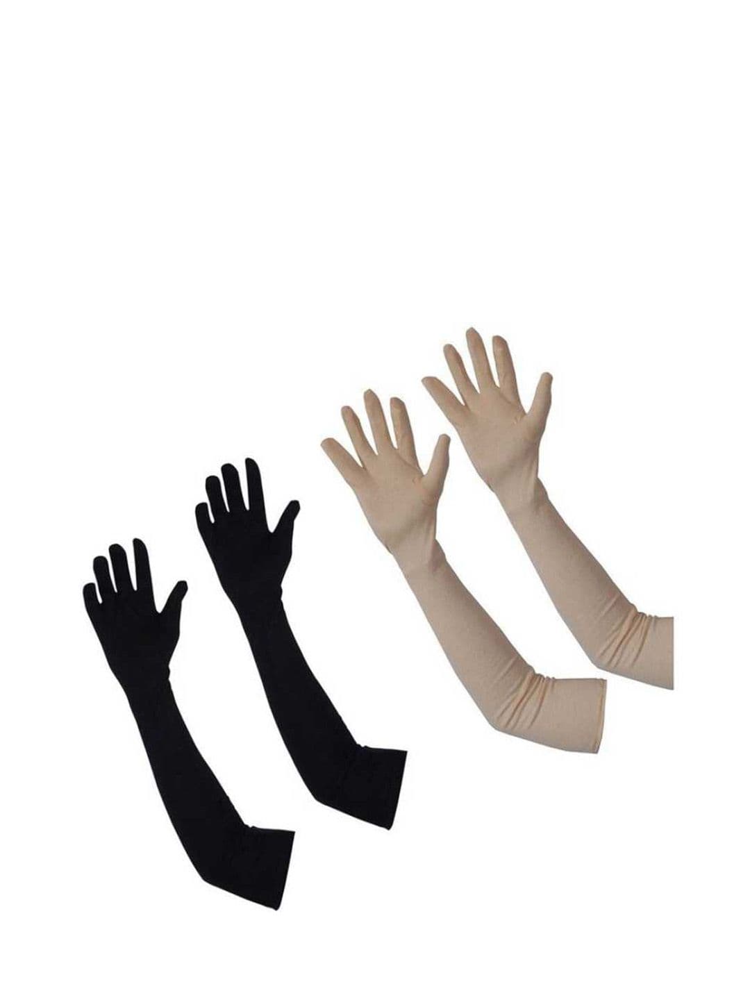 Aadikart Pack Of 2 Cotton Sun Protection Full Hand Gloves - view 1