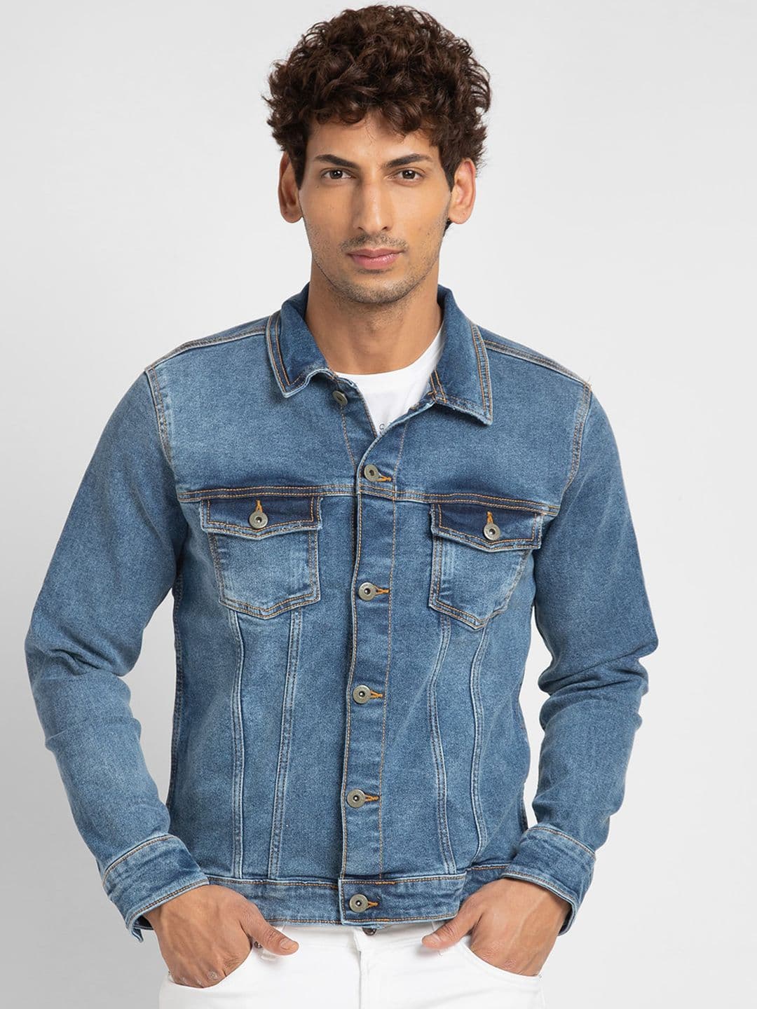 SPYKAR Men Cotton Slim Fit Denim Jacket - view 1
