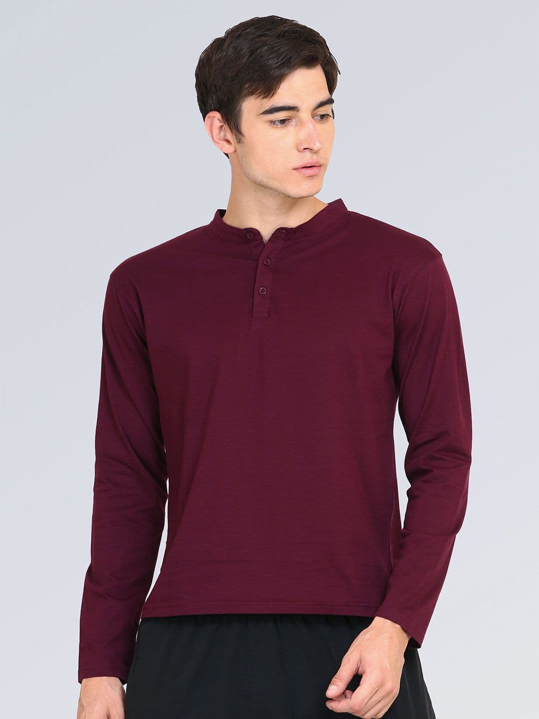 appulse Henley Neck Cotton T-shirt - view 1