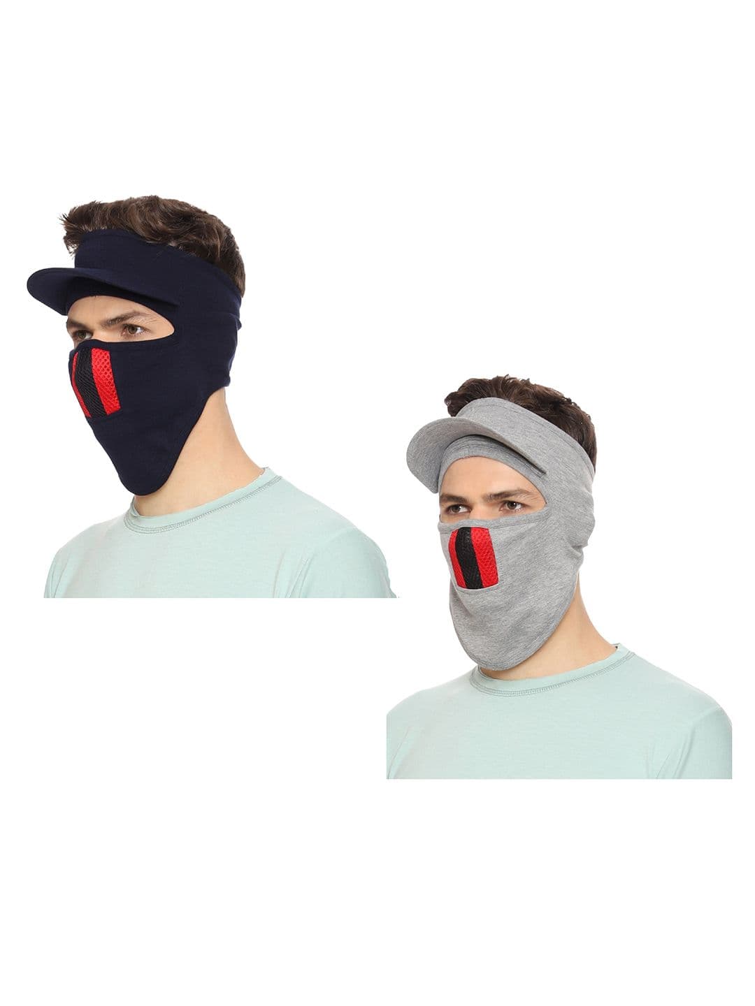 Gajraj Pack Of 2 Cotton Full Face Mask With Air Filter Mesh & Visor - view 1