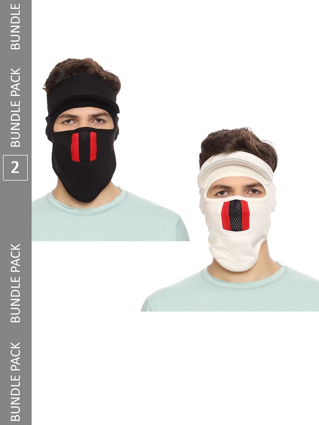 Gajraj Unisex Pack Of 2 Cotton Full Face Mask With Air Filter Mesh & Visor - view 1