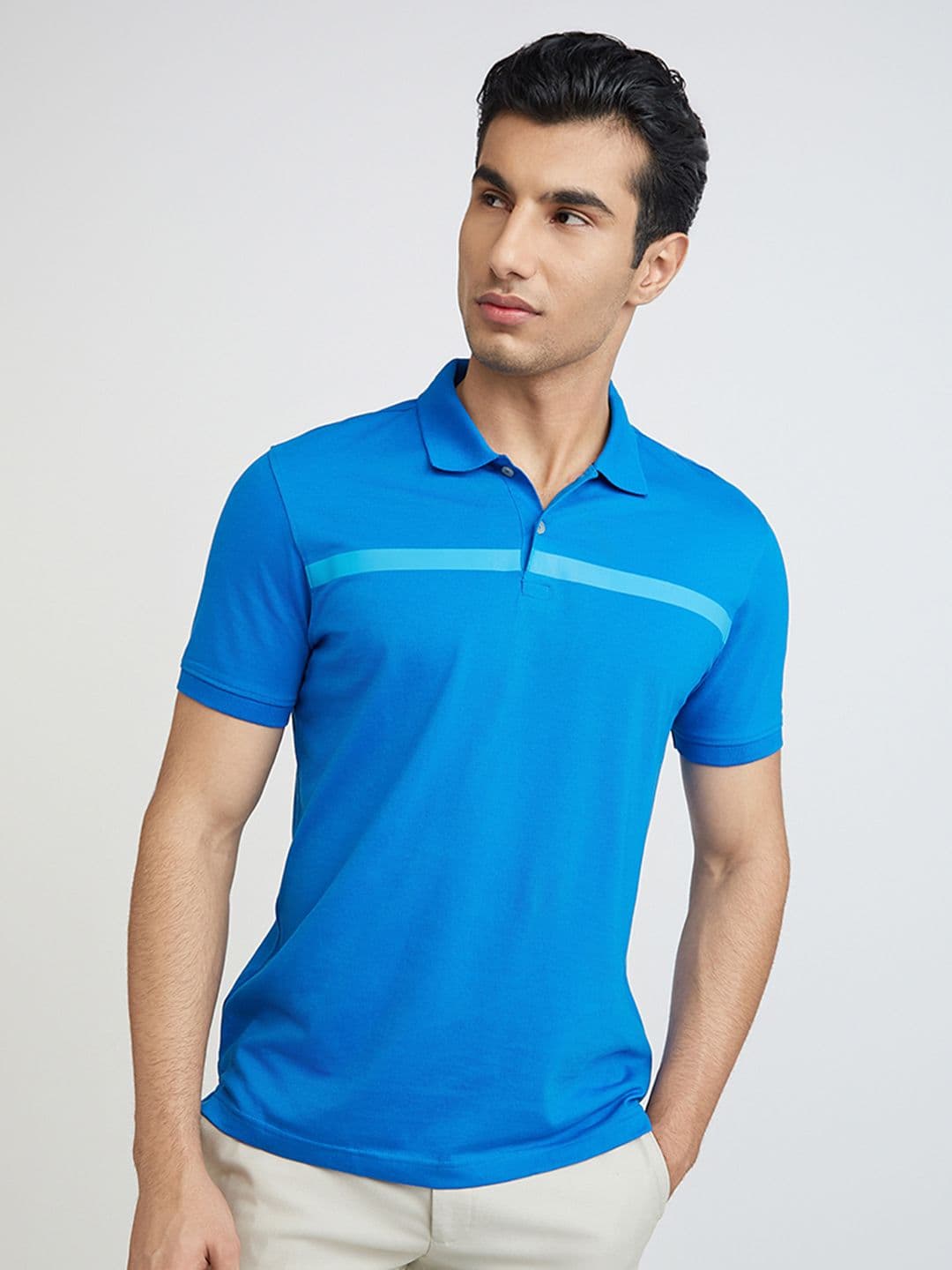 Park Avenue Striped Polo Collar Slim Fit T-shirt - view 1