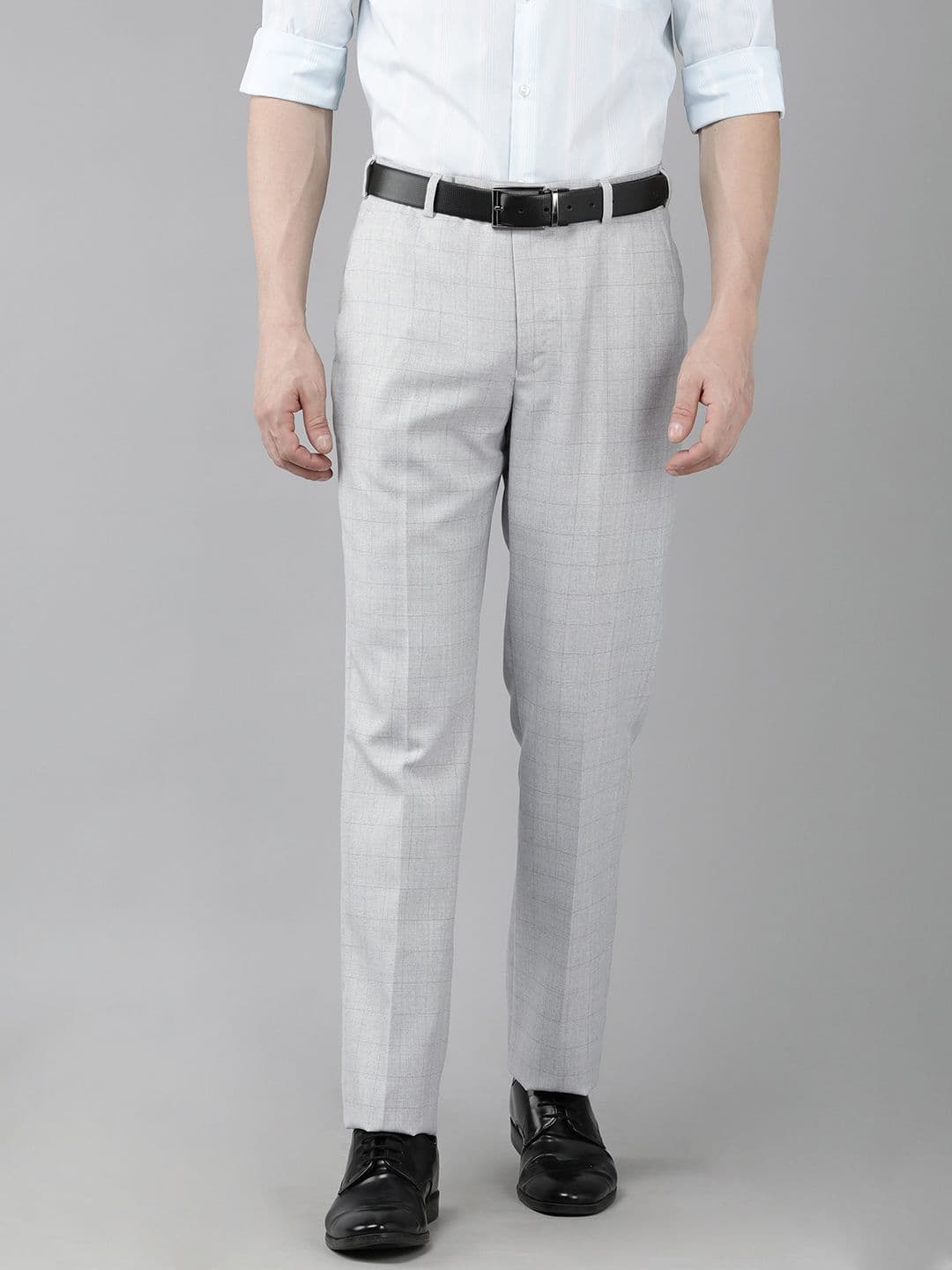 Park Avenue Men Checked Formal Trousers - view 1