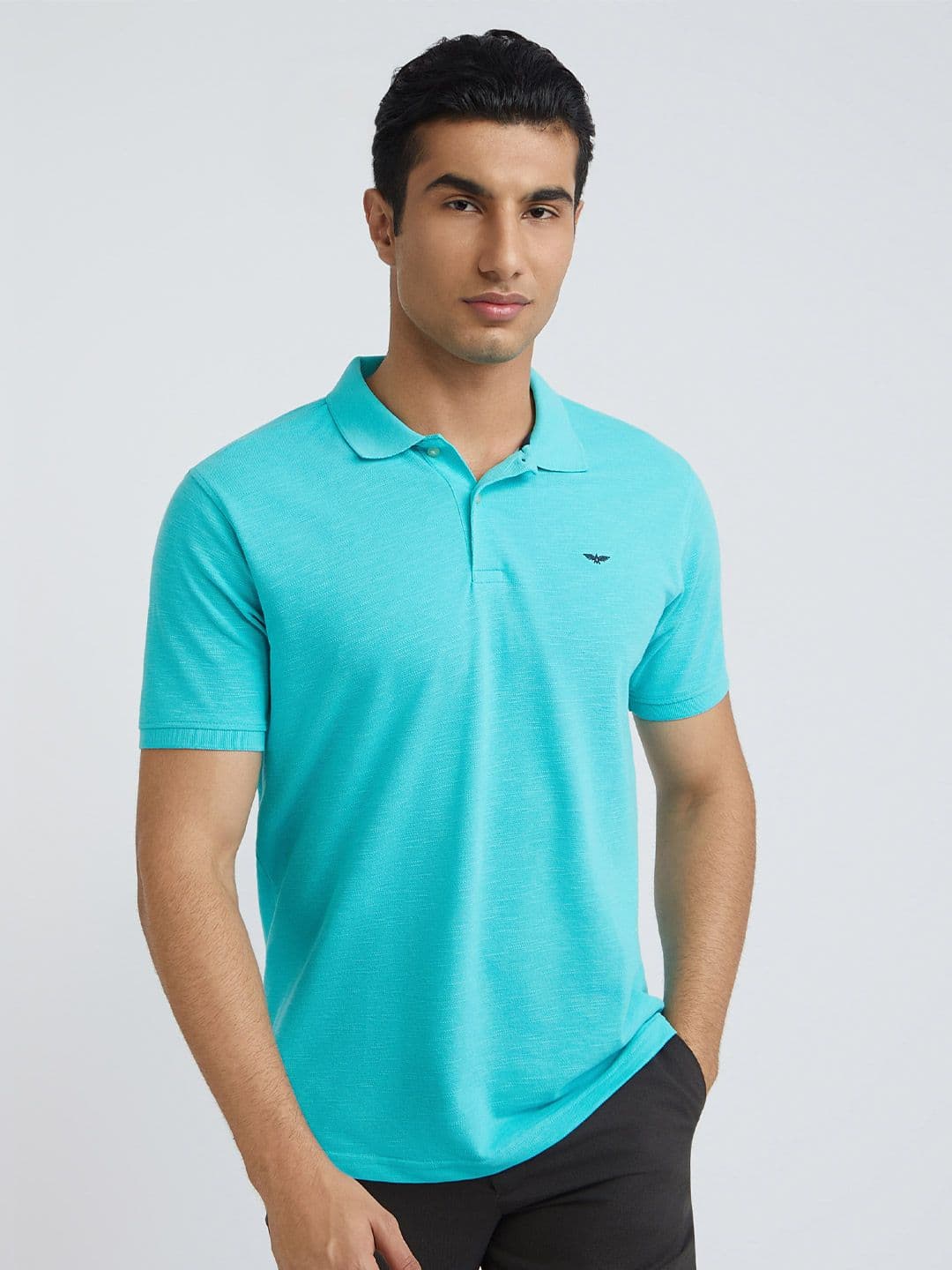 Park Avenue Solid Slim Fit Polo Collar T-shirt - view 1