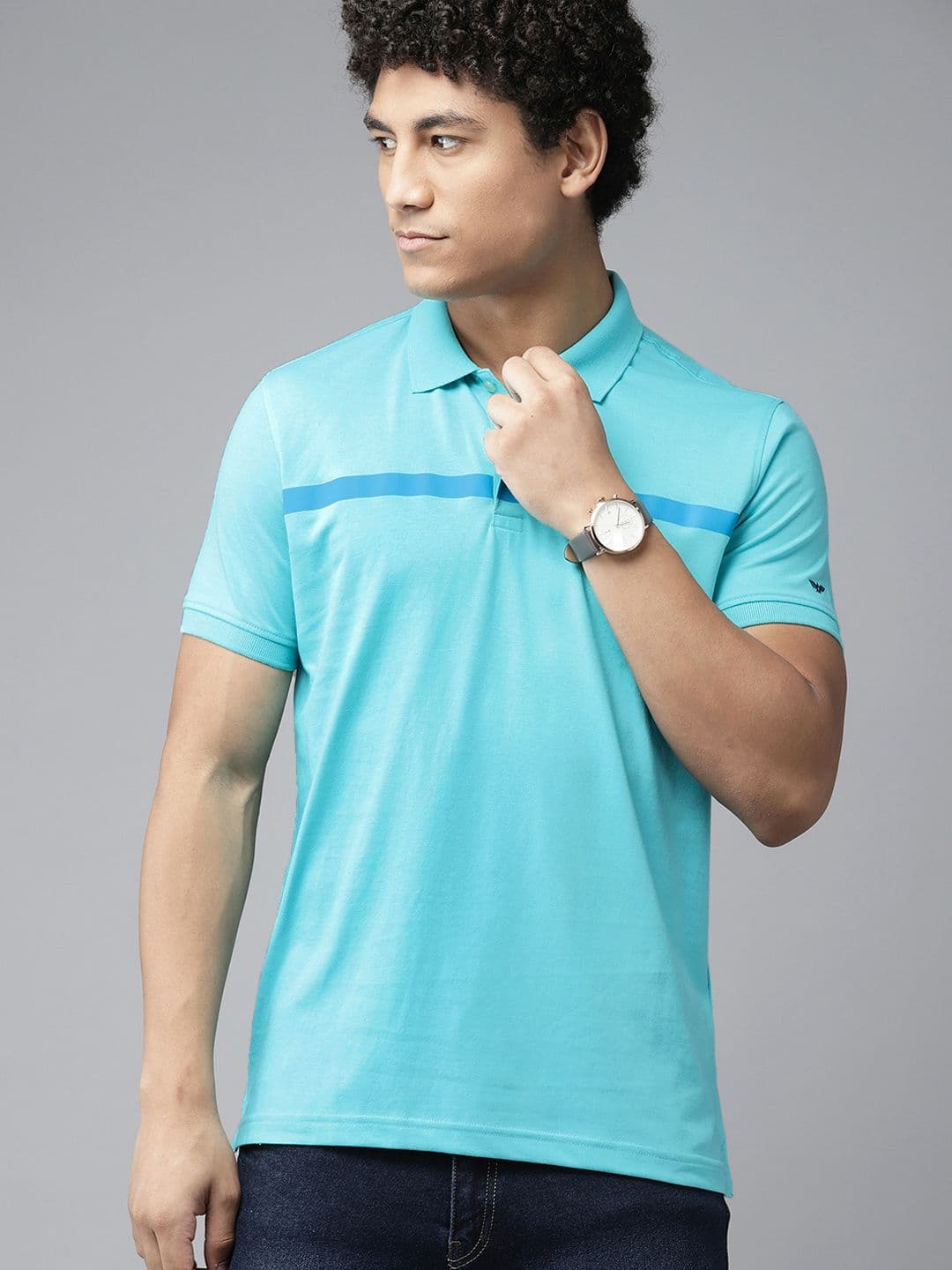 Park Avenue Striped Polo Collar Slim Fit T-shirt - view 1