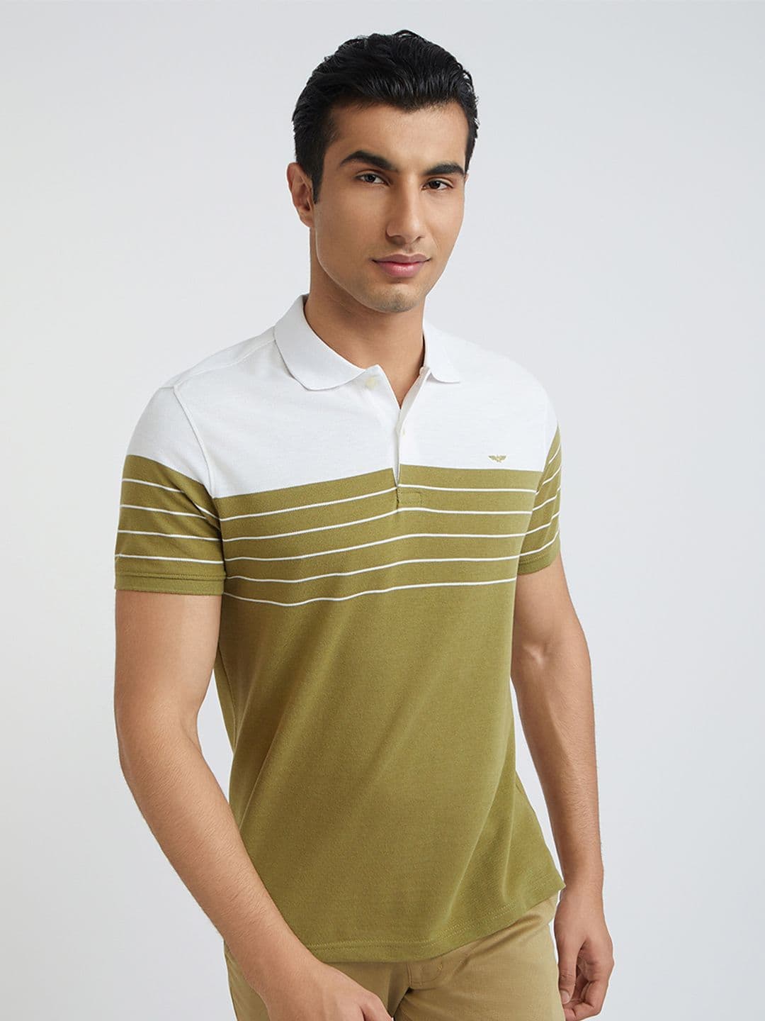 Park Avenue Men Colourblocked Polo Collar Slim Fit T-shirt - view 1