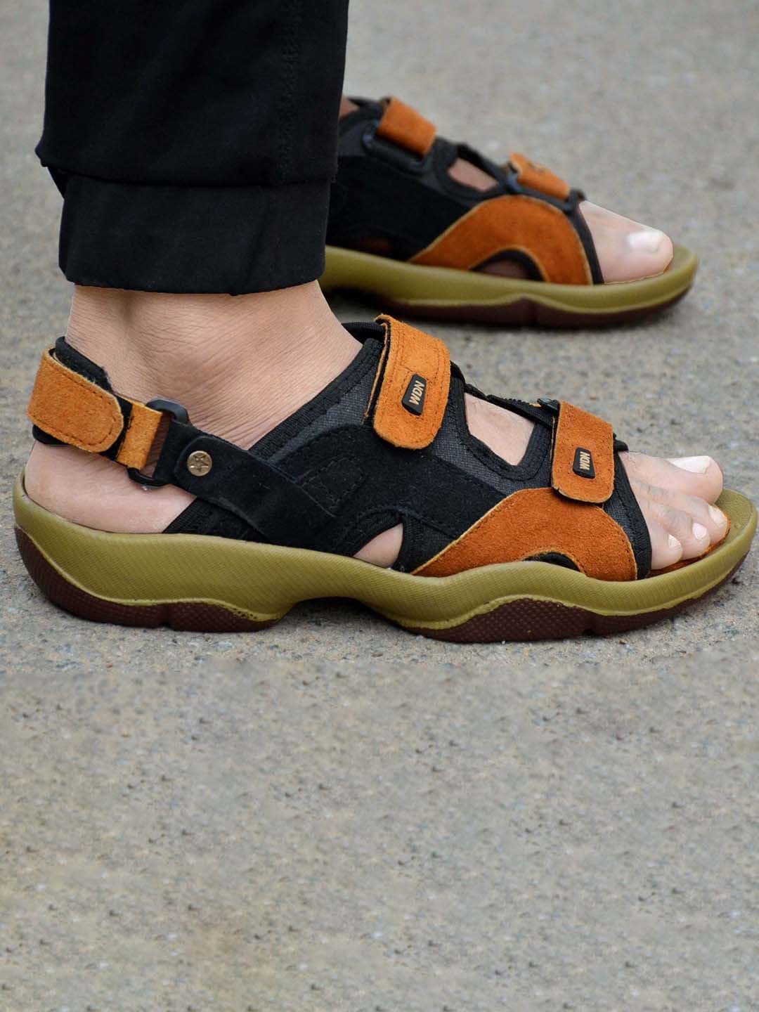 Woakers Men Leather Velcro Sports Sandals - view 1
