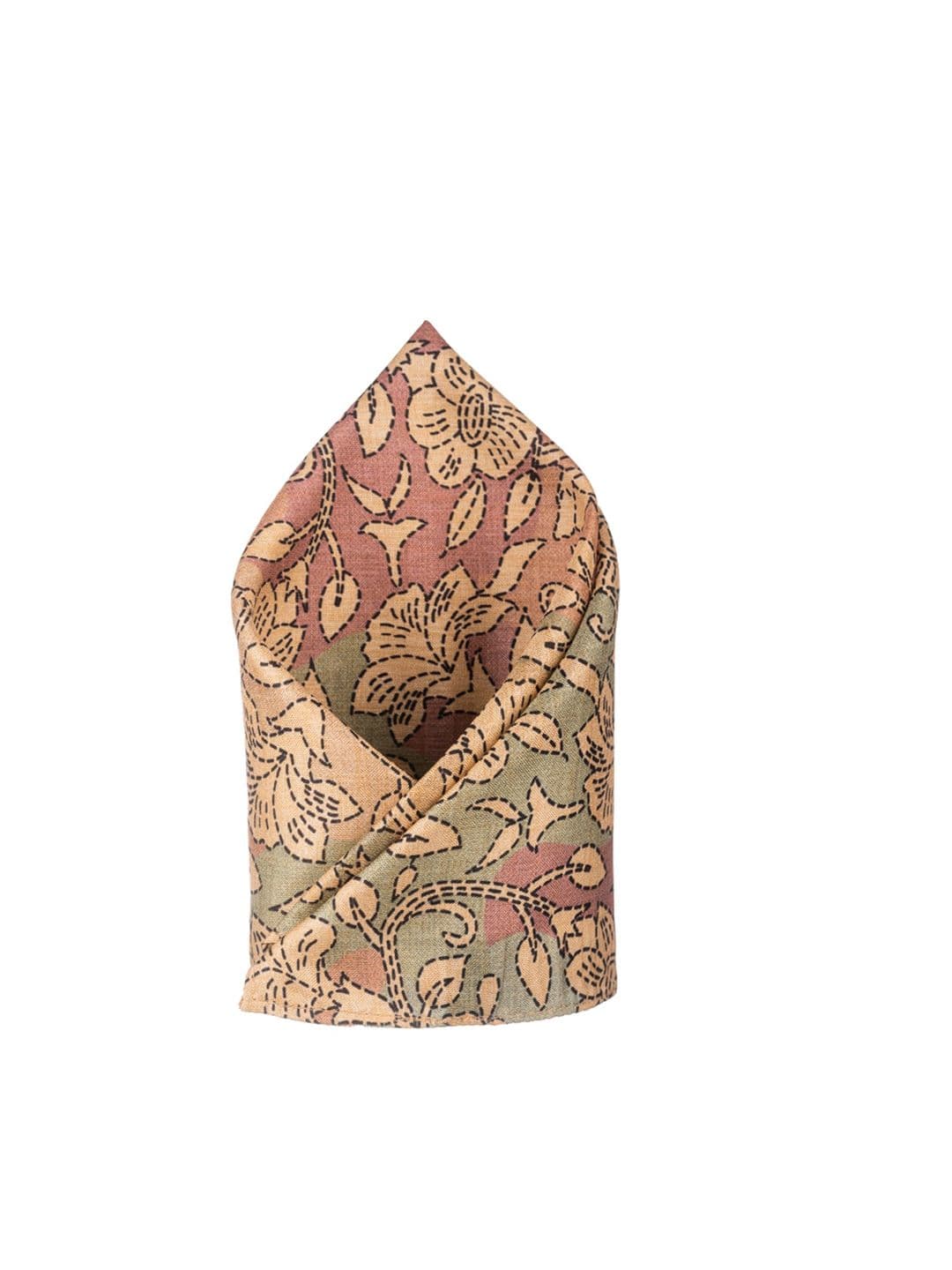 The Tie Hub Men Printed Silk Cotton Pocket Square - view 1