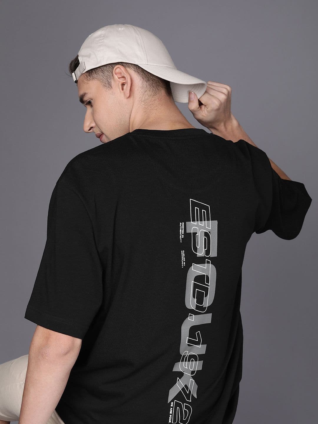 FCUK Men Pure Cotton Brand Logo Printed Drop-Shoulder Sleeves Oversized Fit T-shirt - view 1