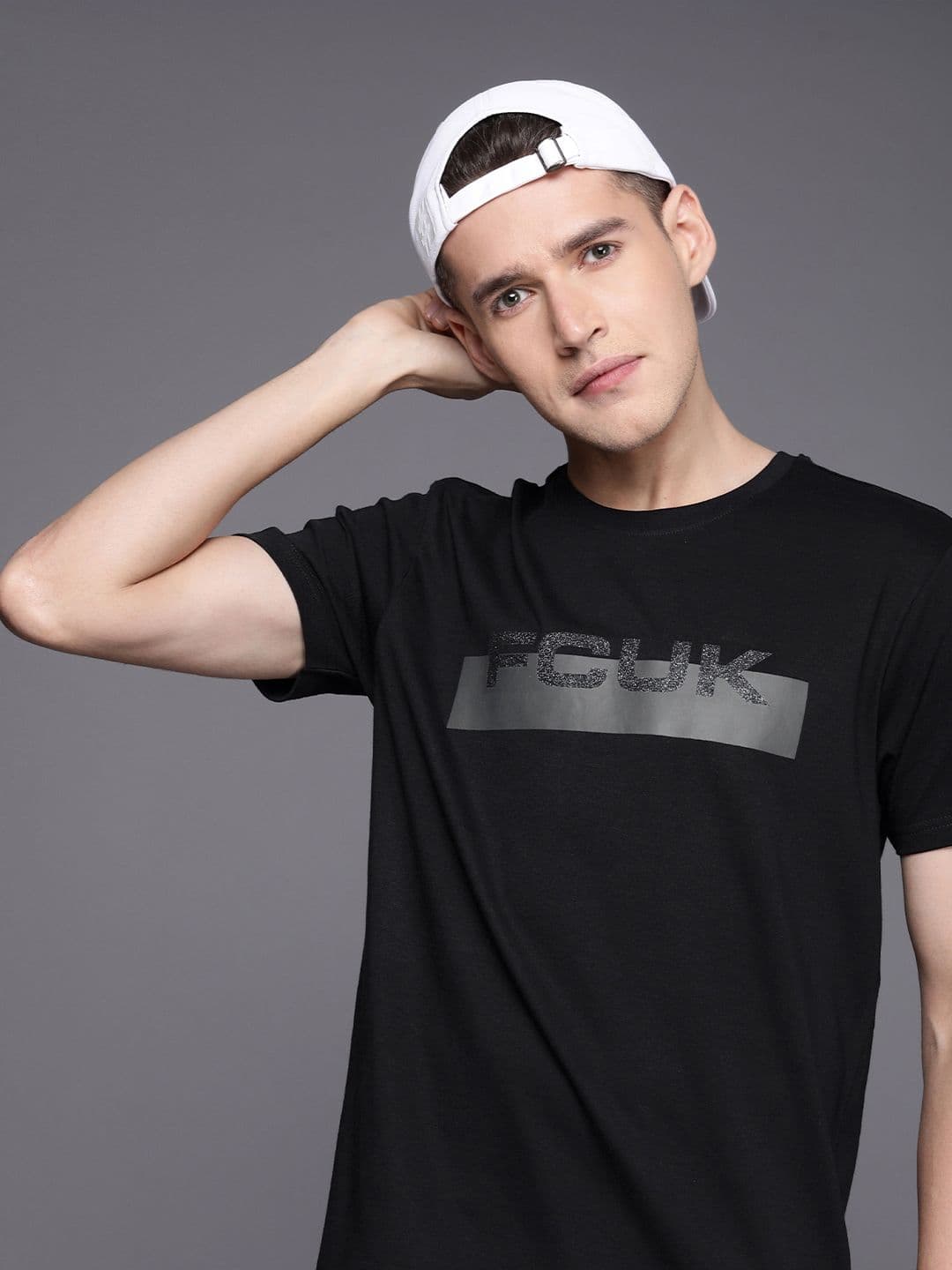 FCUK Brand Logo Embellished Pure Cotton Casual T-shirt - view 1