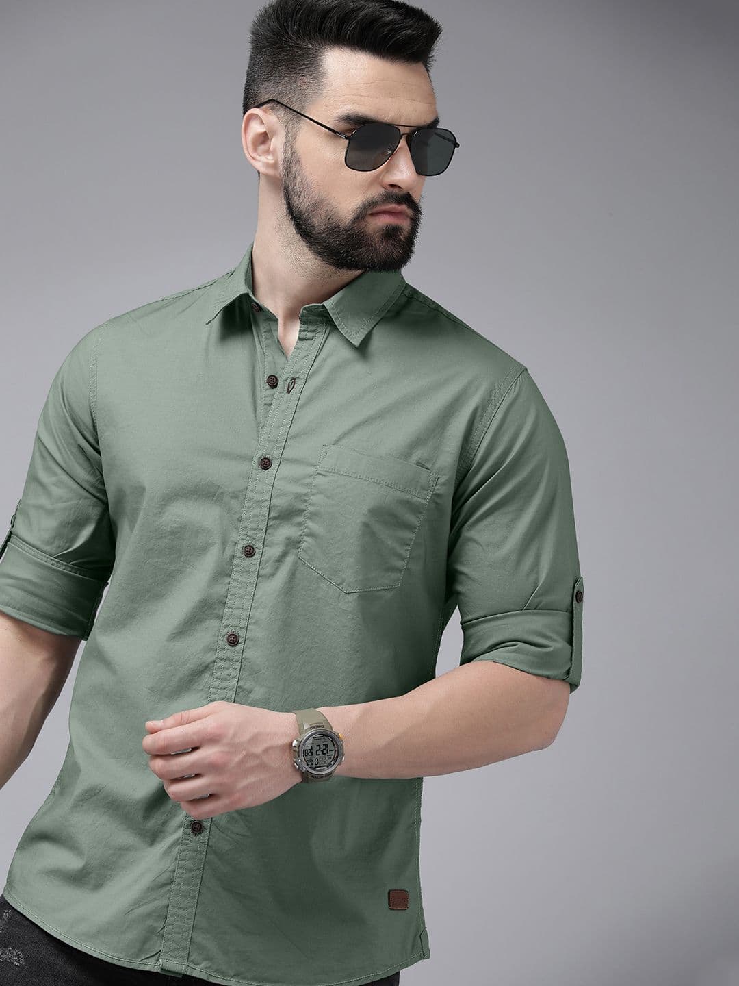 The Roadster Lifestyle Co. Men Solid Casual Shirt - view 1