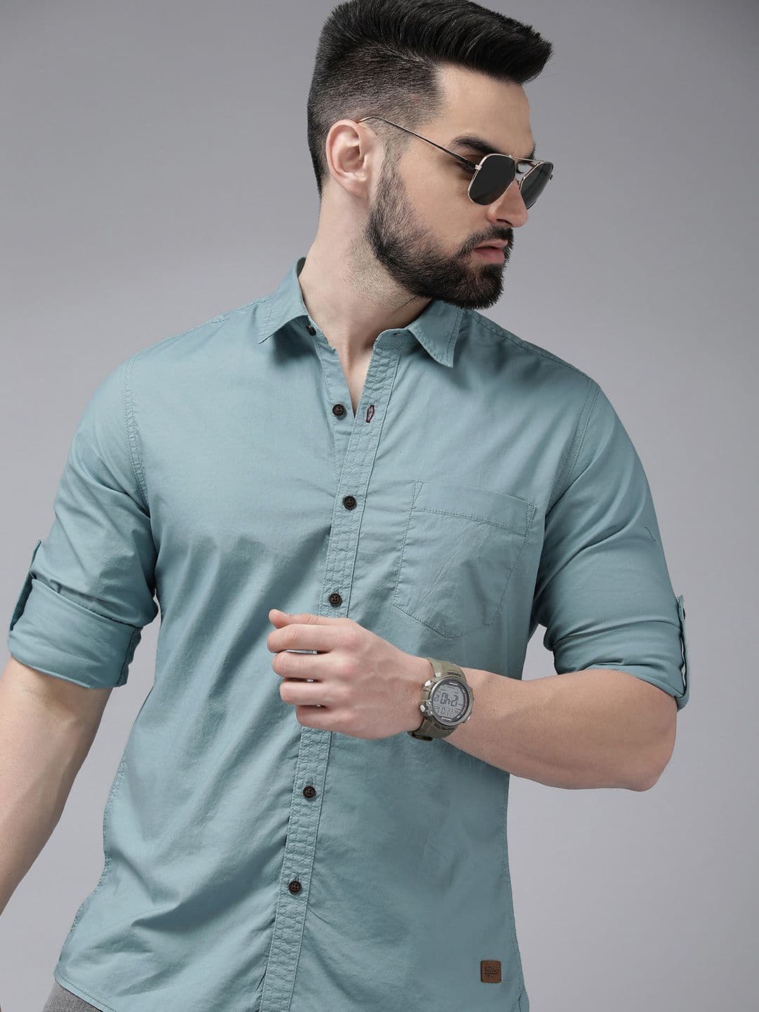 The Roadster Lifestyle Co. Men Solid Casual Shirt - view 1