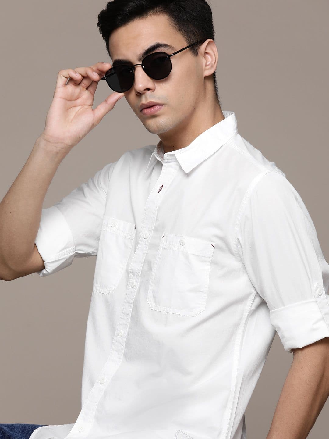 The Roadster Lifestyle Co. Solid Pure Cotton Casual Shirt - view 1
