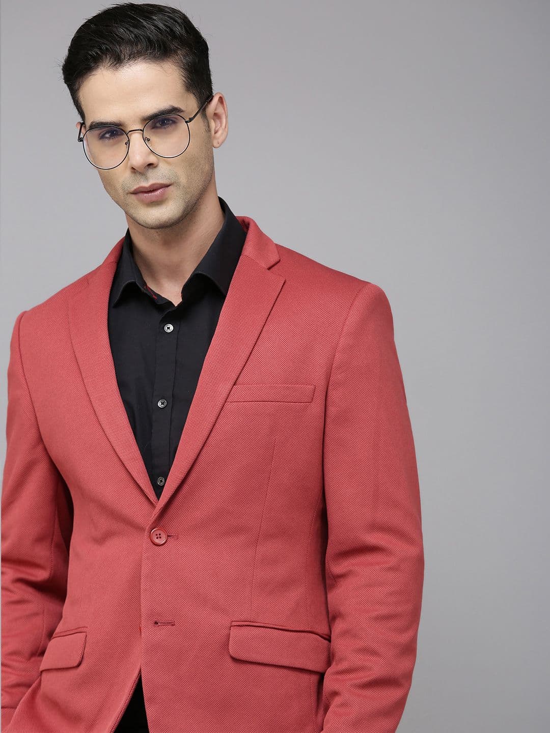 Park Avenue Men Self-Design Regular Fit Single-Breasted Formal Blazer - view 1