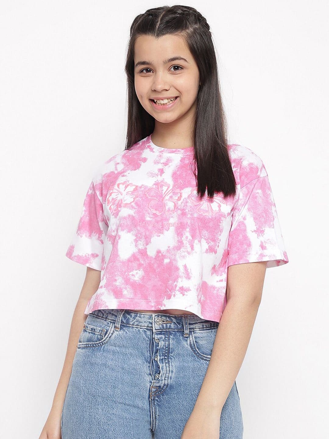 Lil Tomatoes Tie and Dye Cotton Crop Top - view 1