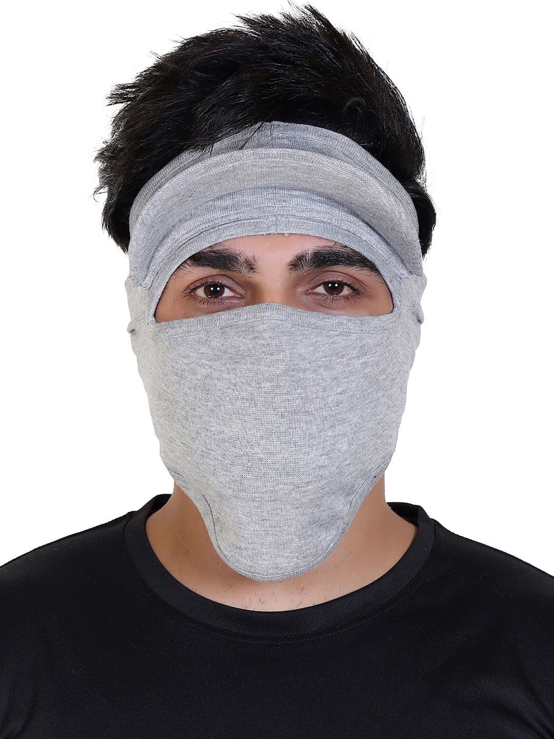 Gajraj Pack Of 2 Cotton Strechable Full Face Masks With Visor - view 1