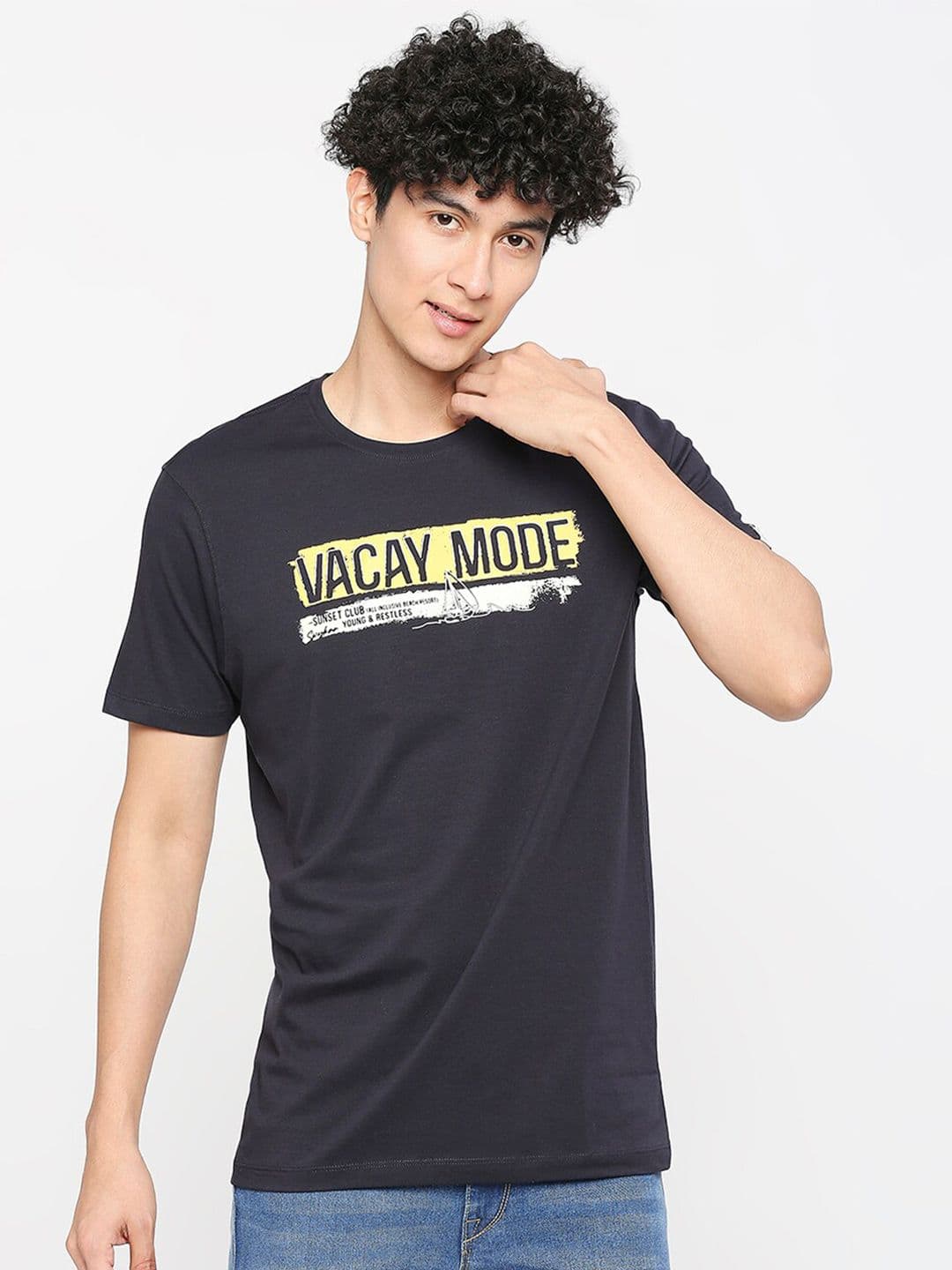 SPYKAR Typography Printed Cotton Slim Fit T-shirt - view 1