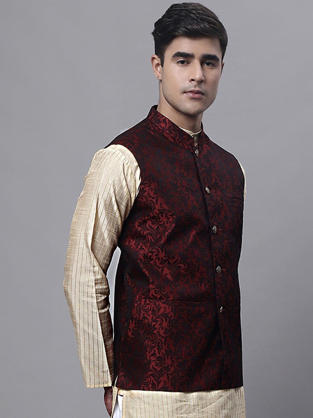 Jompers Woven design Nehru Jackets - view 1