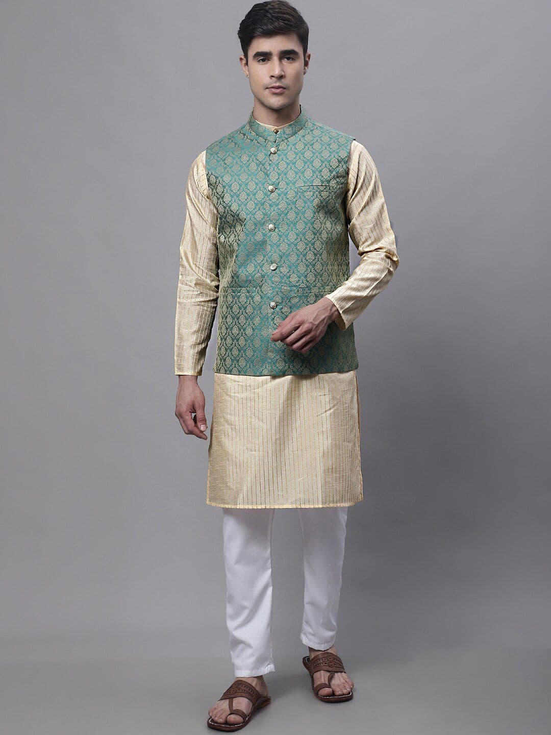 Jompers Woven Design Nehru Jackets - view 1