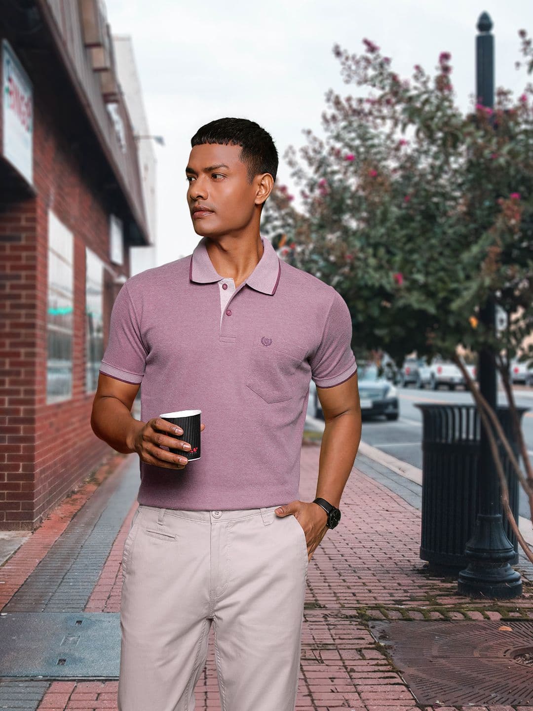 Duke Polo Collar Short Sleeves Cotton T-shirt - view 1
