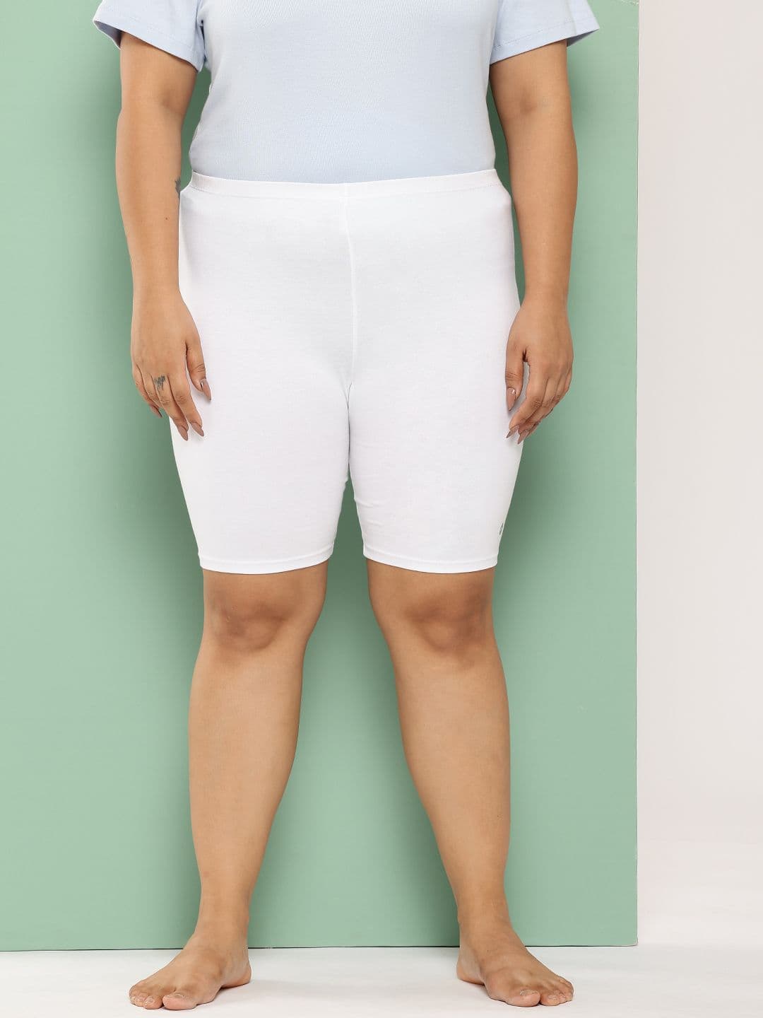 Leading Lady Plus Size Women High-Rise Pure Cotton Lounge Shorts - view 1