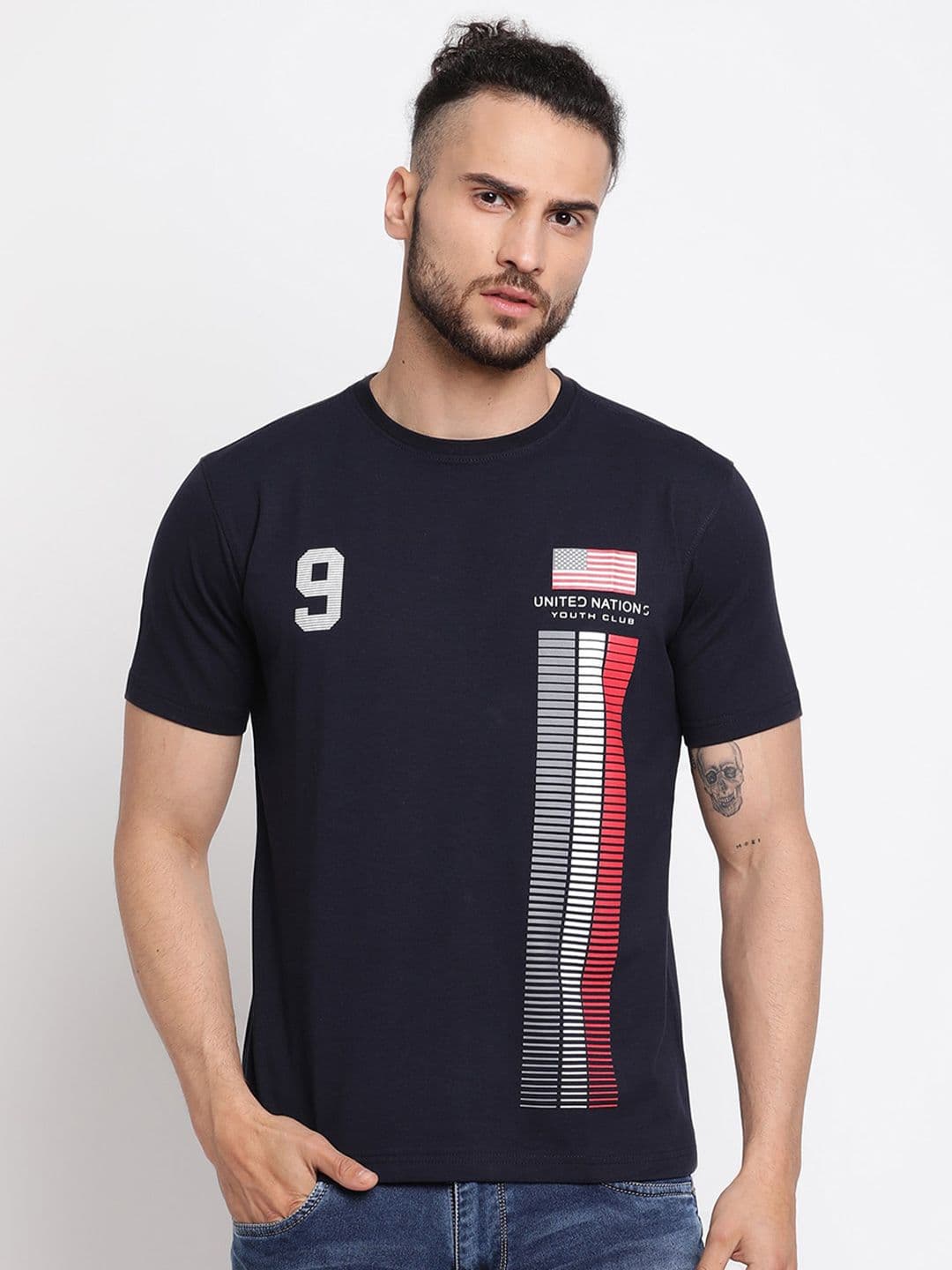 Cantabil Graphic Printed Round Neck Cotton T-shirt - view 1