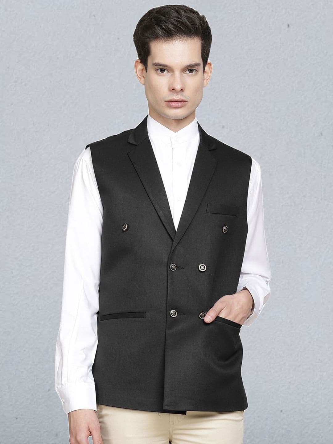 TAHVO Men Satin Nehru Jacket - view 1