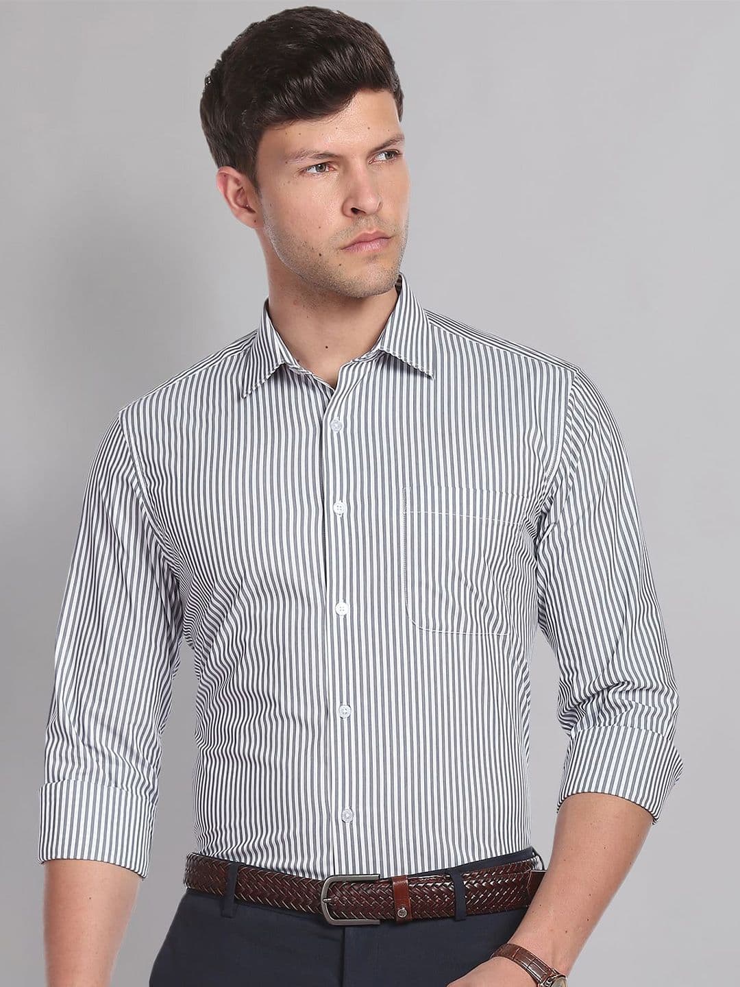 AD By Arvind Men Classic Striped Formal Shirt - view 1