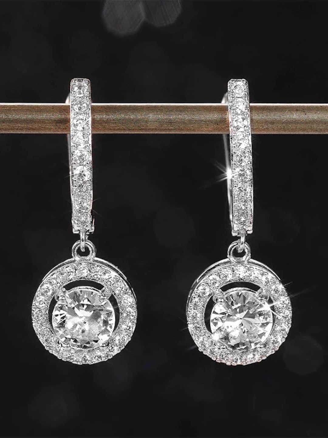 Peora Silver-Plated Contemporary Drop Earrings - view 1