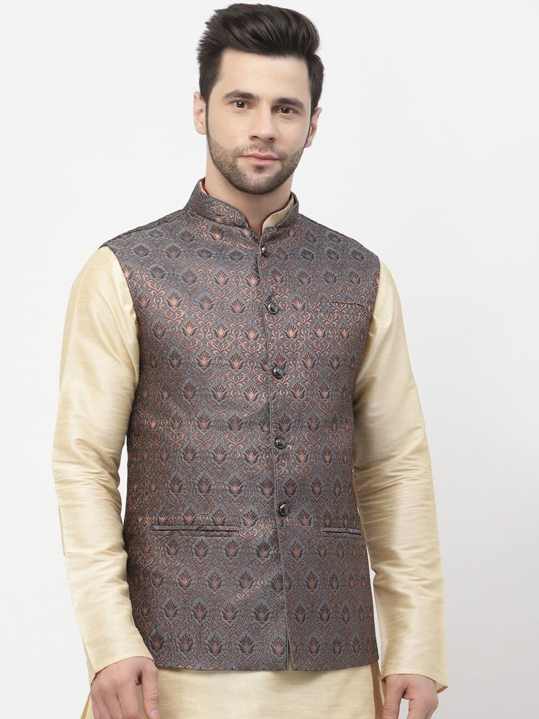 Badoliya & Sons Woven Design Nehru Jackets - view 1