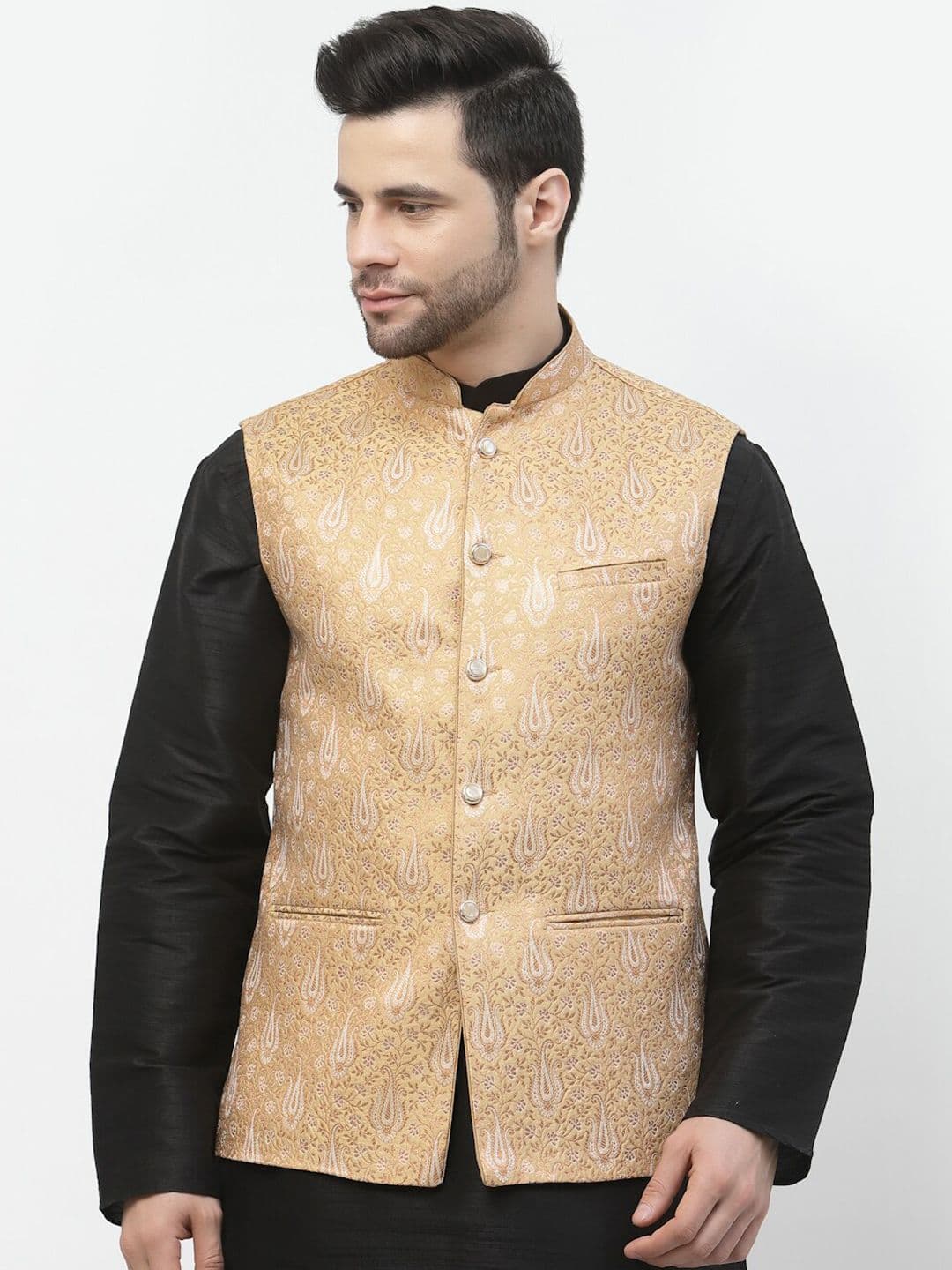 Badoliya & Sons Woven Design Nehru Jackets - view 1