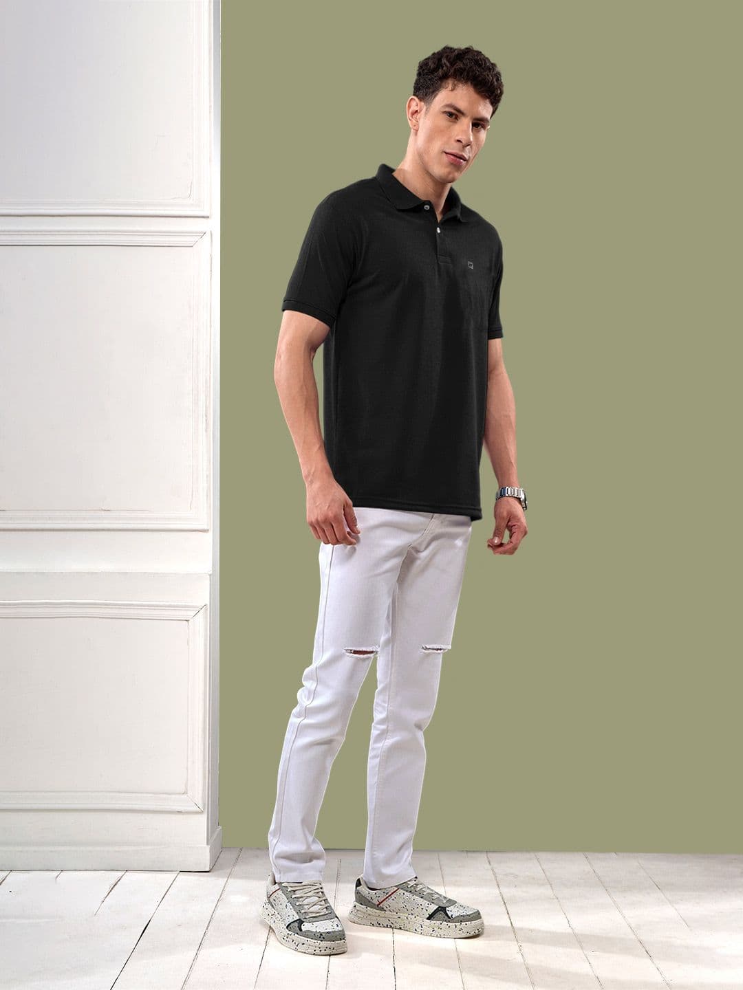 LUX NITRO Polo Collar Anti Odour Cotton Blend T-shirt - view 1
