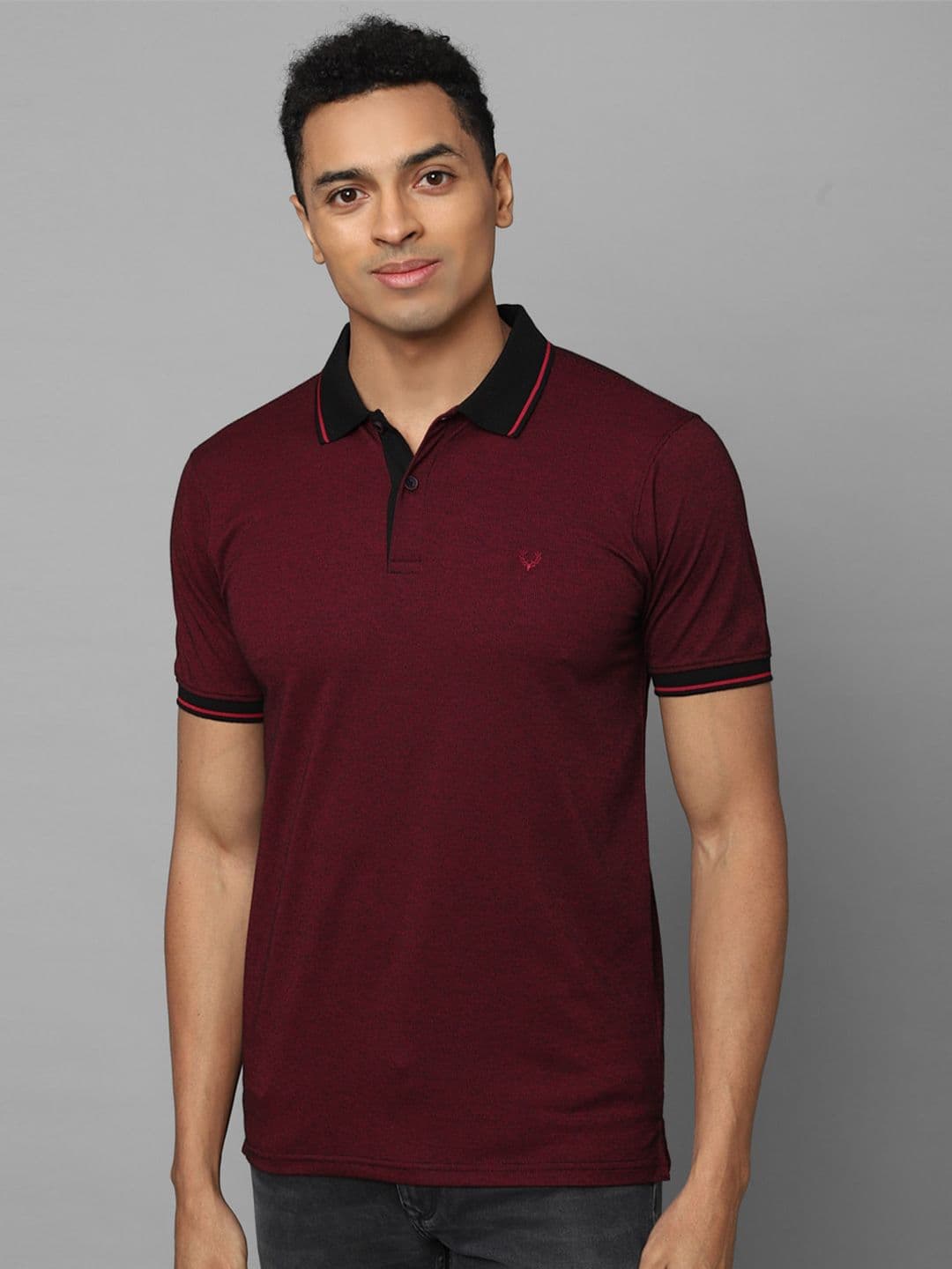 Allen Solly Polo Collar Pure Cotton Slim Fit T-shirt - view 1