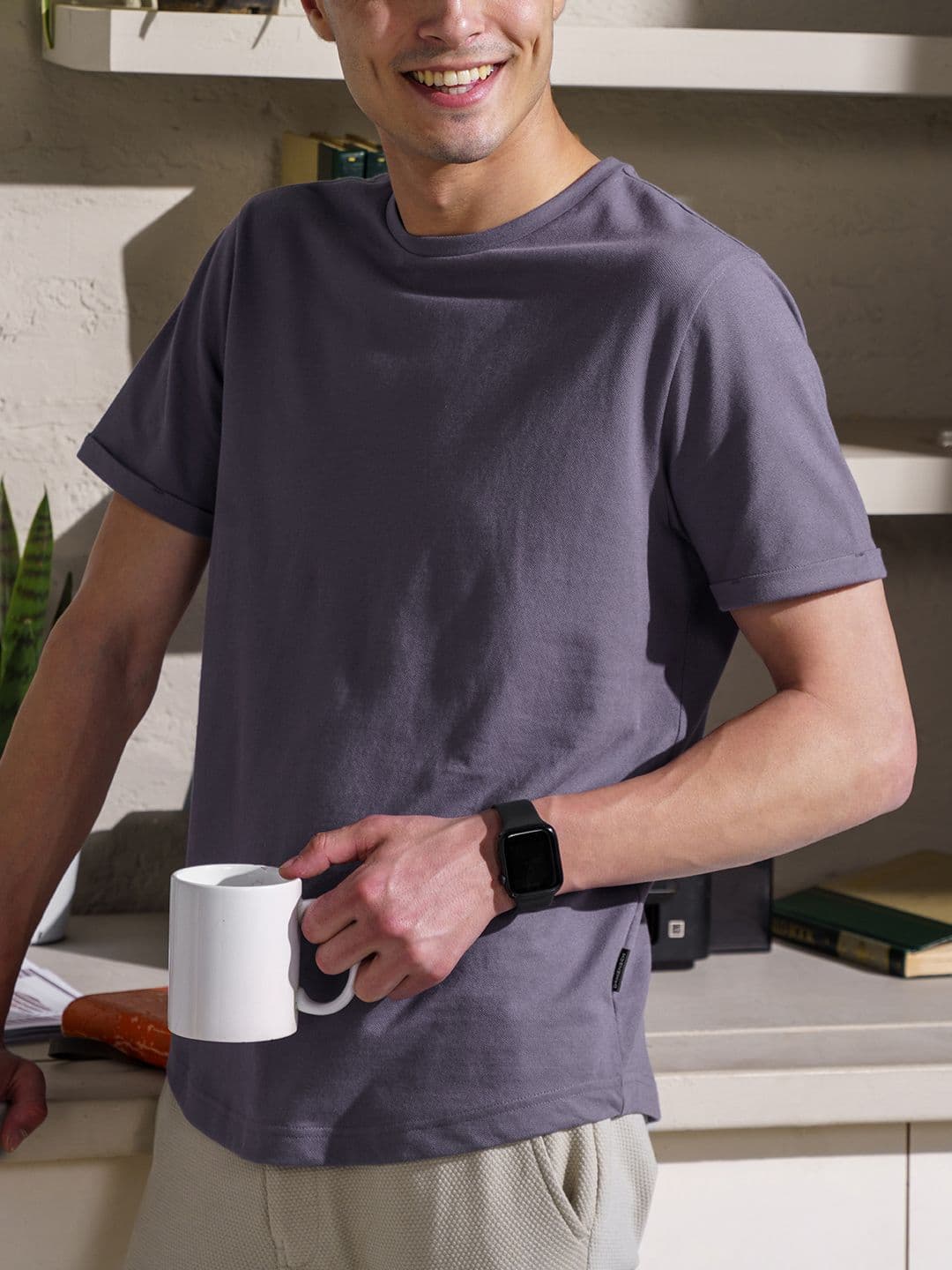 DaMENSCH Men Constant All-Degree Crew Neck Pique T-Shirt - view 1