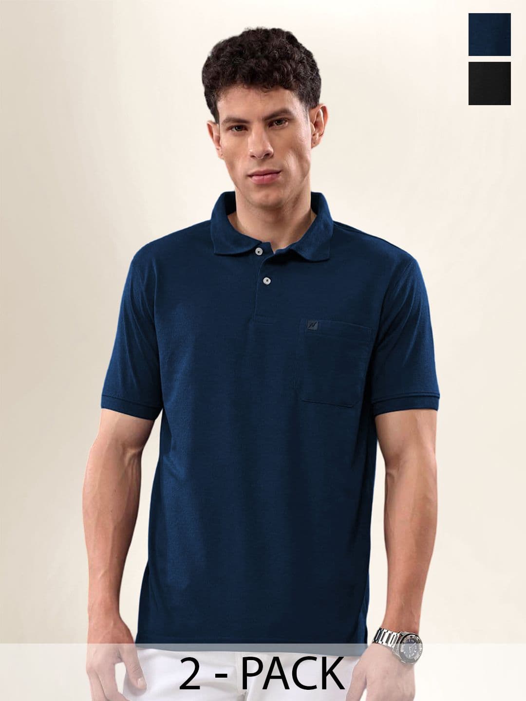 LUX NITRO Pack of 2 Polo Collar Anti Odour T-shirt - view 1