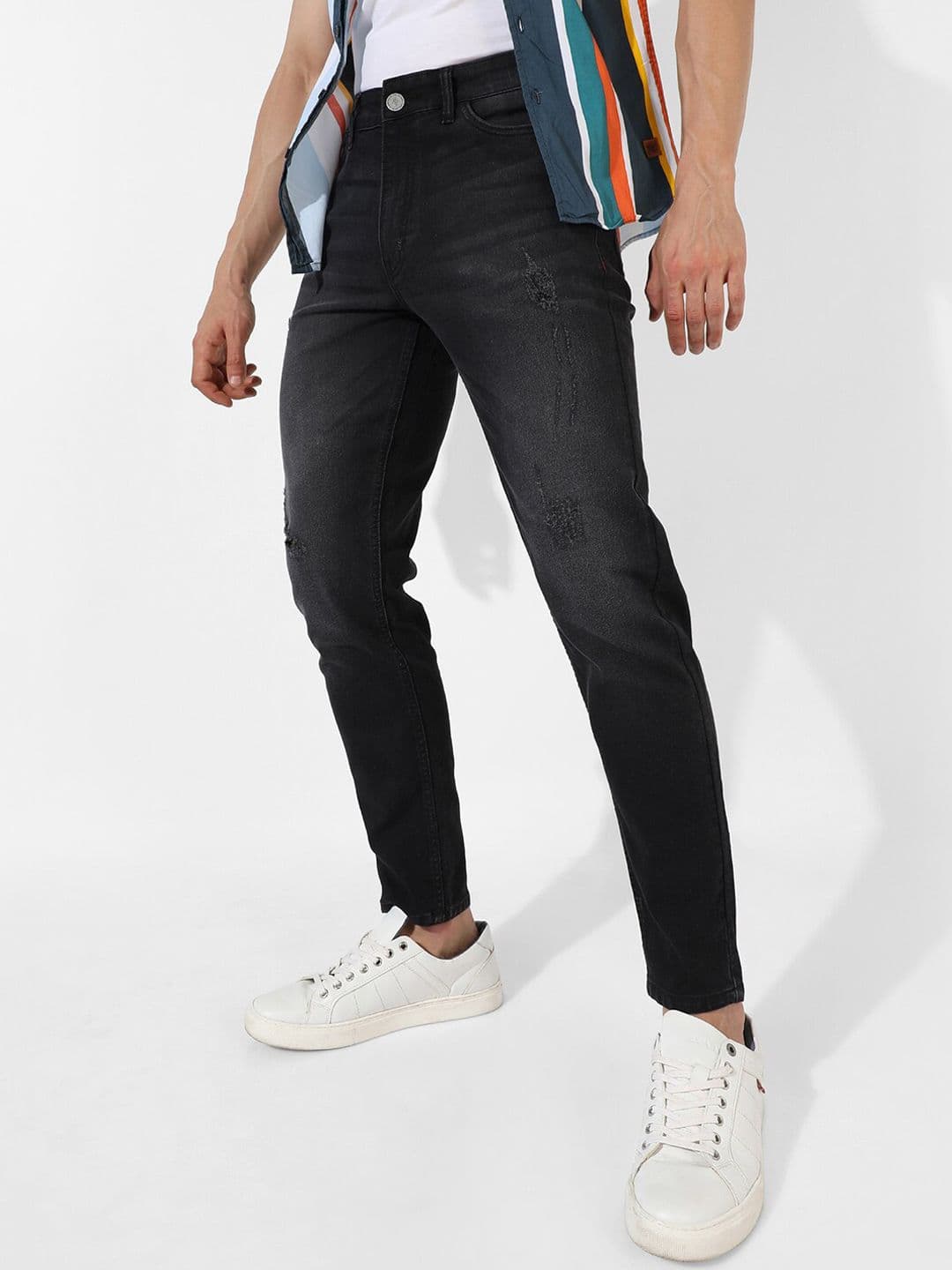 CAHOOT Men Smart Slim Fit Low Distress Light Fade Stretchable Cotton Jeans - view 1
