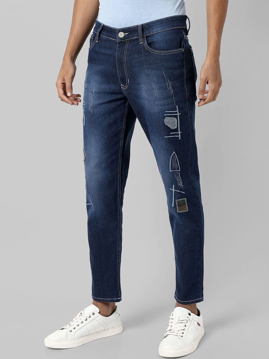 CAHOOT Men Smart Slim Fit Mildly Distressed Light Fade Stretchable Cotton Jeans - view 1