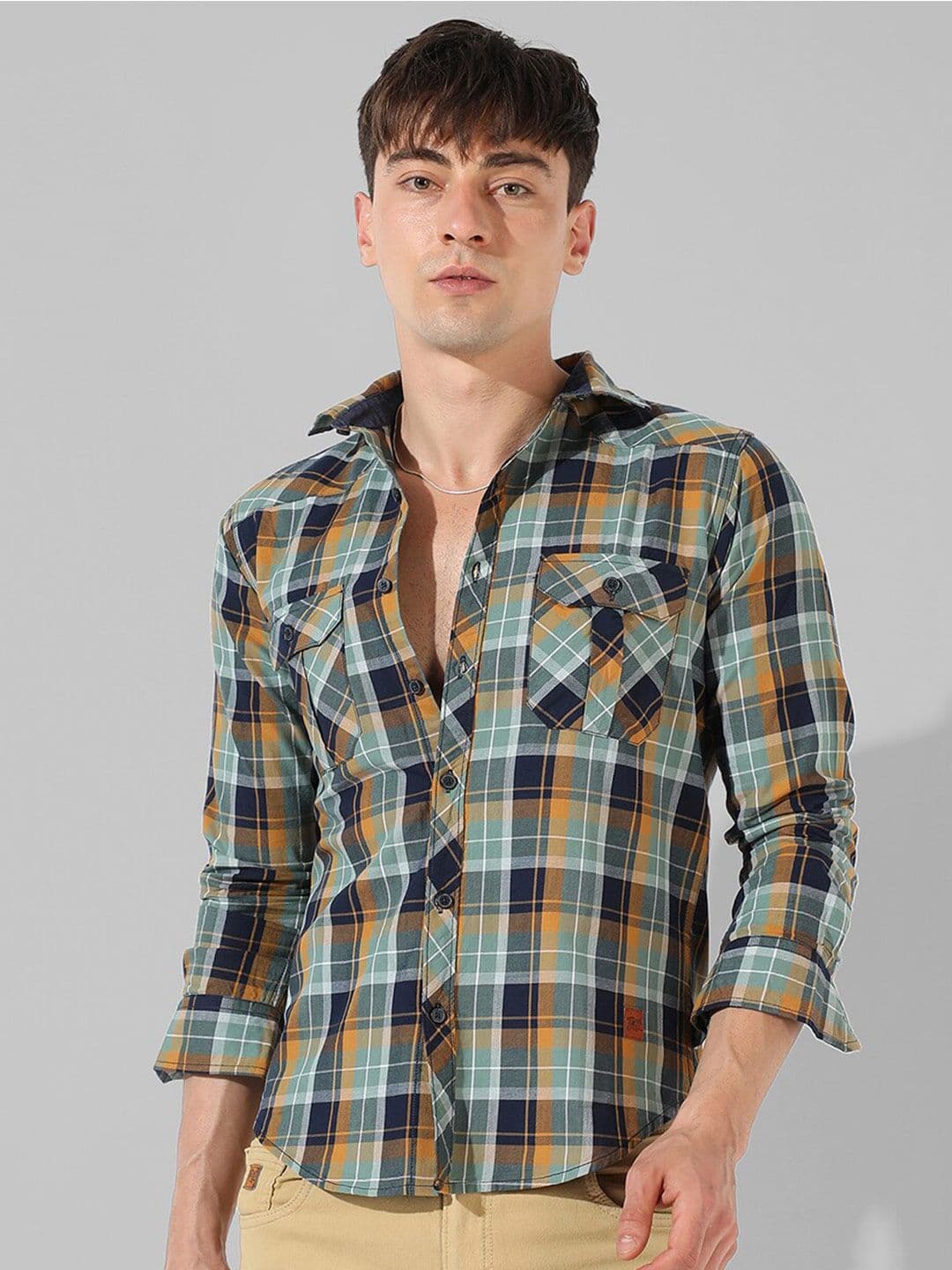 CAHOOT Classic Tartan Checked Cotton Casual Shirt - view 1