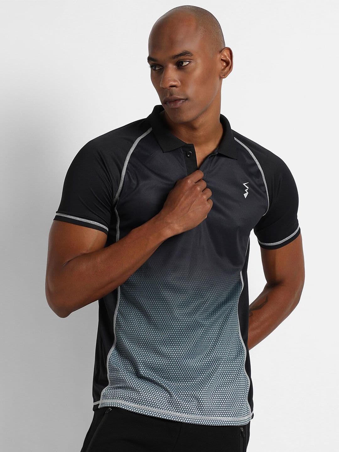CAHOOT Geometric Printed Polo Collar T-shirt - view 1