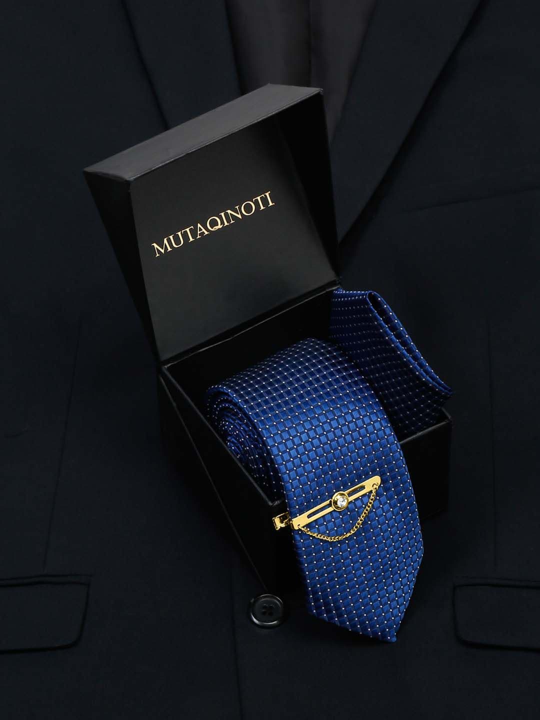 MUTAQINOTI Men Silk Necktie Accessory Gift Set - view 1