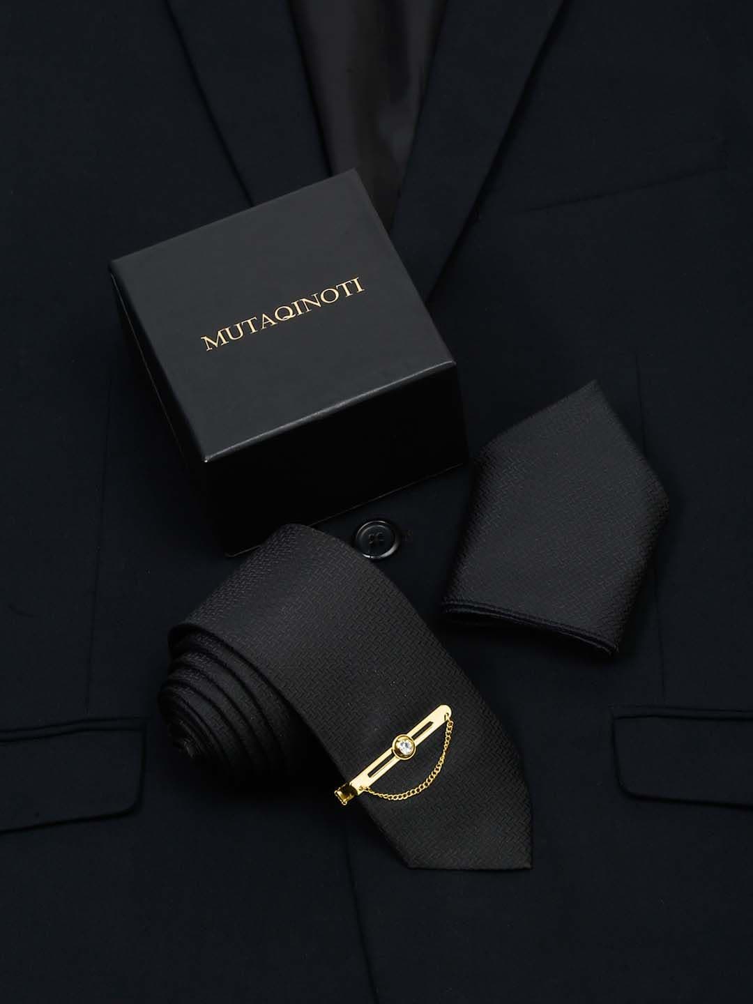 MUTAQINOTI Men Silk Necktie Accessory Gift Set - view 1