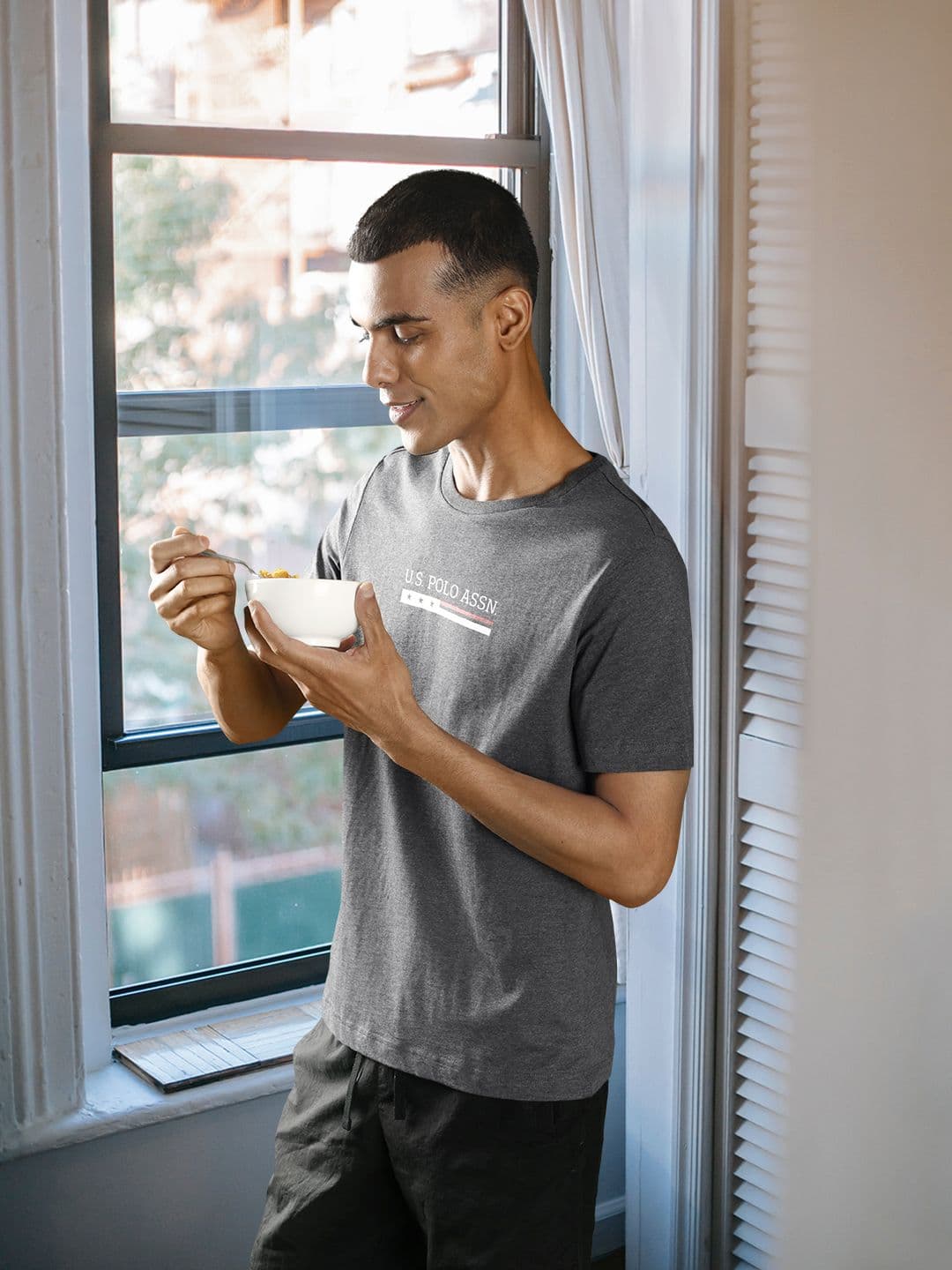 U.S. Polo Assn. Printed Pure Cotton Lounge T-shirts - view 1
