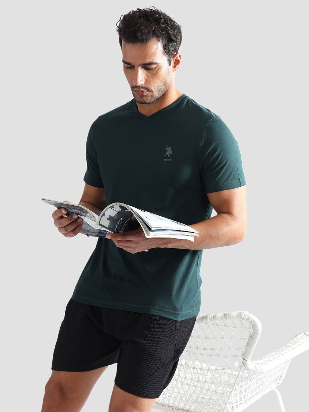 U.S. Polo Assn. Pure Cotton V-Neck Lounge T-shirt - view 1