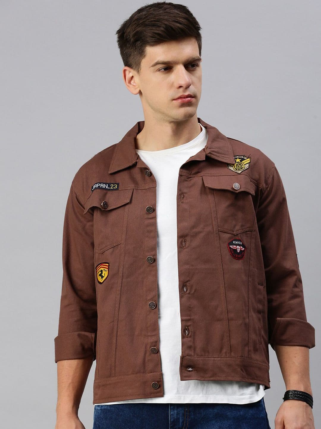 VOXATI Denim Jacket with Patchwork - view 1