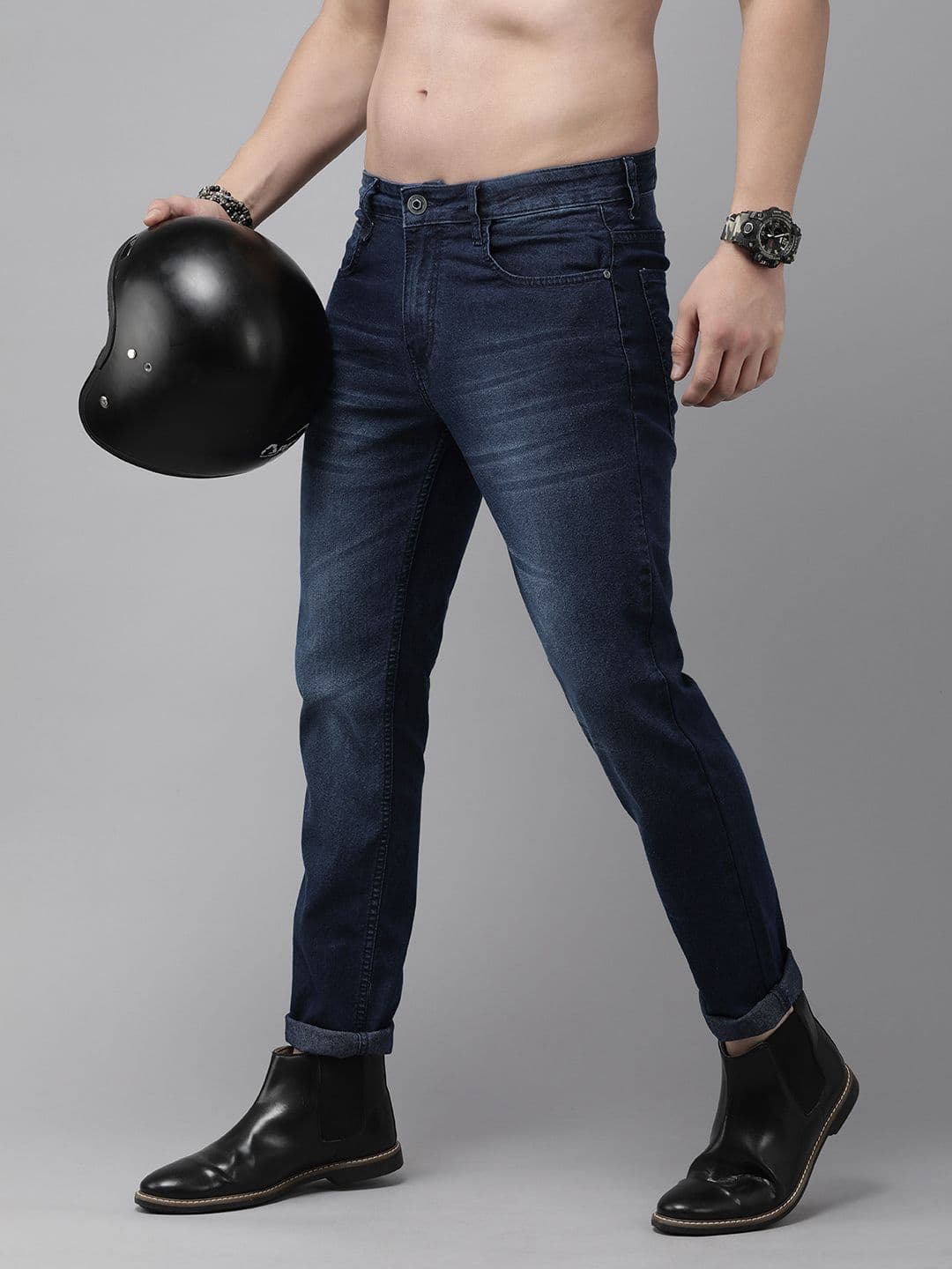 The Roadster Life Co. Men Slim Fit Light Fade Stretchable Jeans - view 1